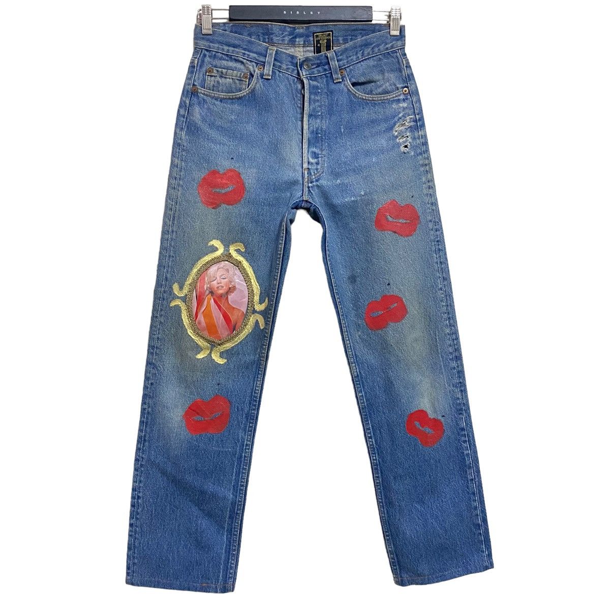 Levi's VELVET OVERHIGH'M DMX x LEVIS Monroe Portrait Reworked Jeans Size US 29 - 2 Thumbnail