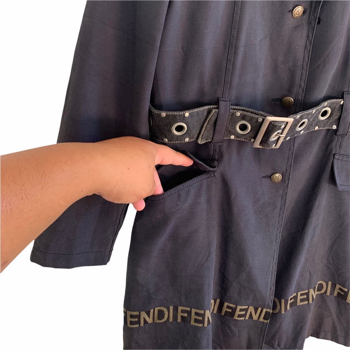 Fendi Vintage Fendi Jeans Roma Long Jacket Size S / US 4 / IT 40 - 7 Thumbnail