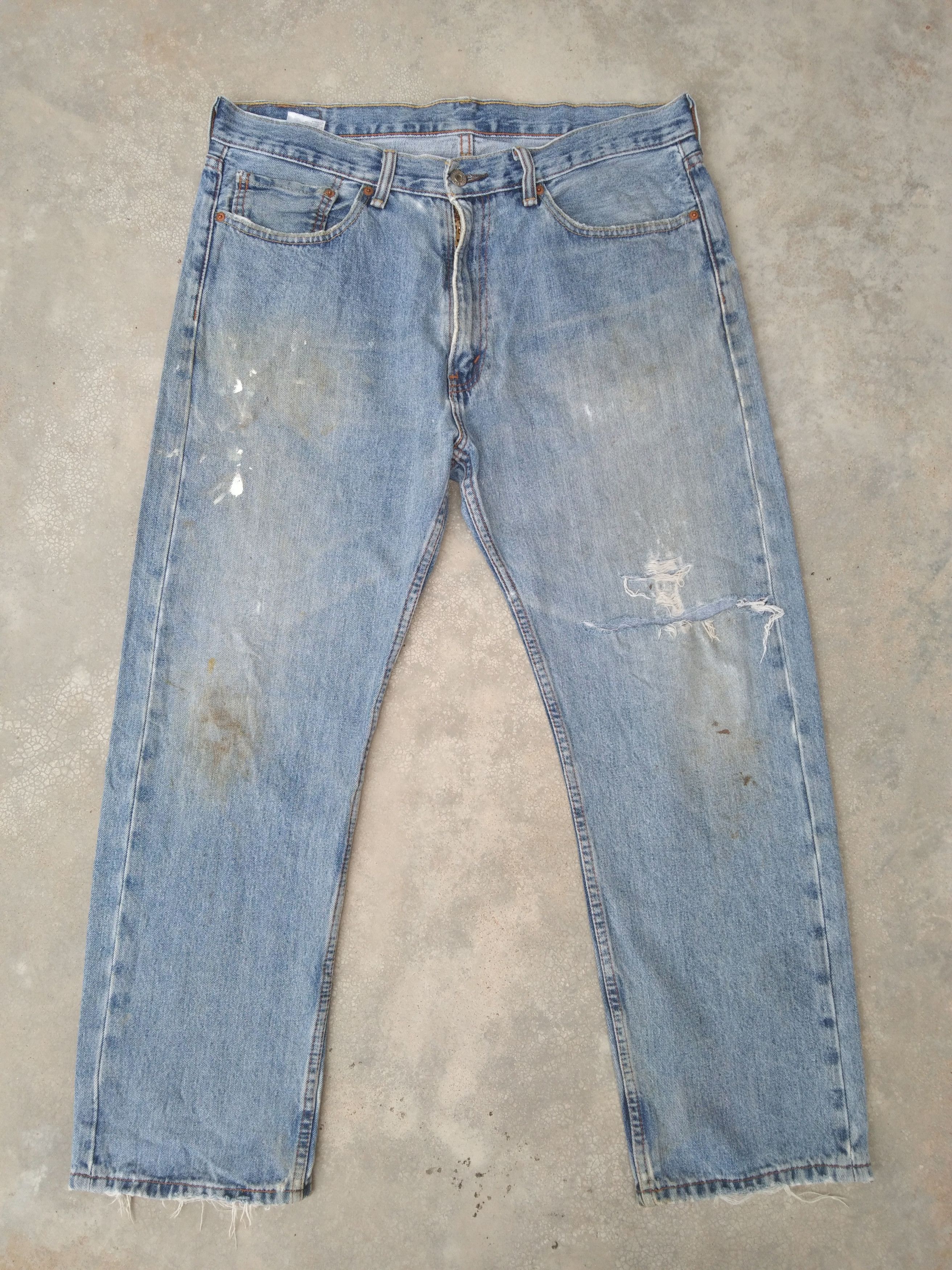 image of Vintage Levi's Jeans 505 Painter Distressed Denim 36X29 in Blue, Men's