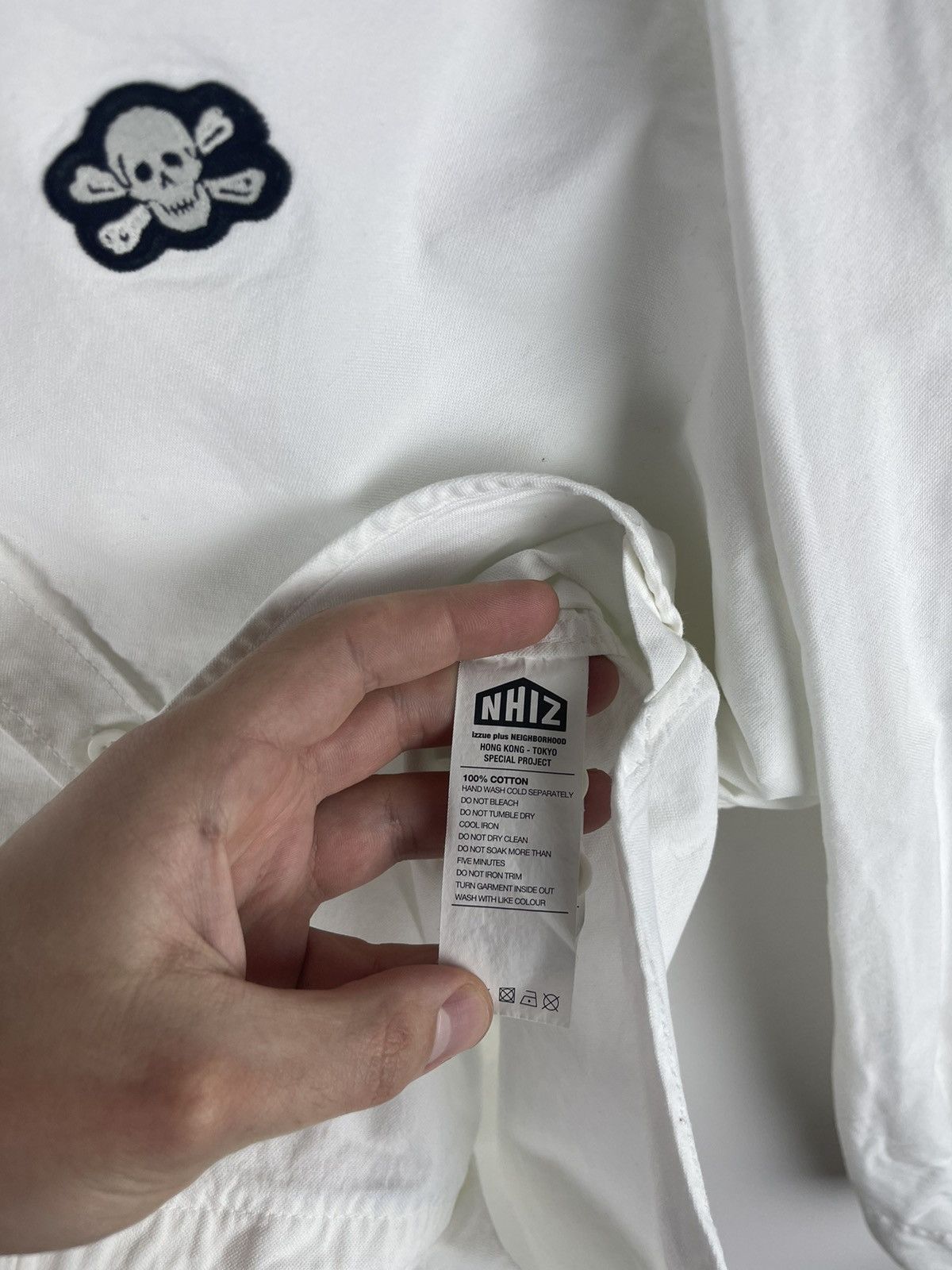 Japanese Brand NHIZ izzue plus Neighborhood logo white shirt Japan brand Size US L / EU 52-54 / 3 - 8 Thumbnail