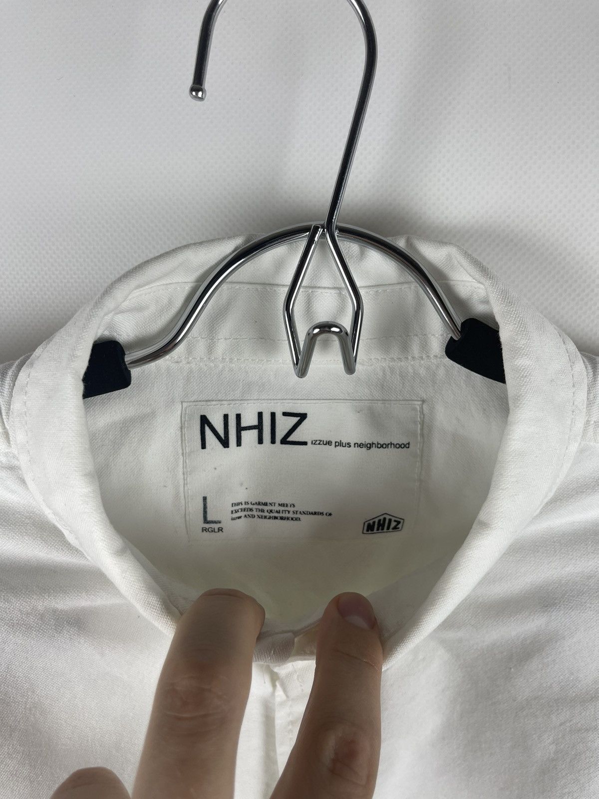 Japanese Brand NHIZ izzue plus Neighborhood logo white shirt Japan brand Size US L / EU 52-54 / 3 - 6 Thumbnail