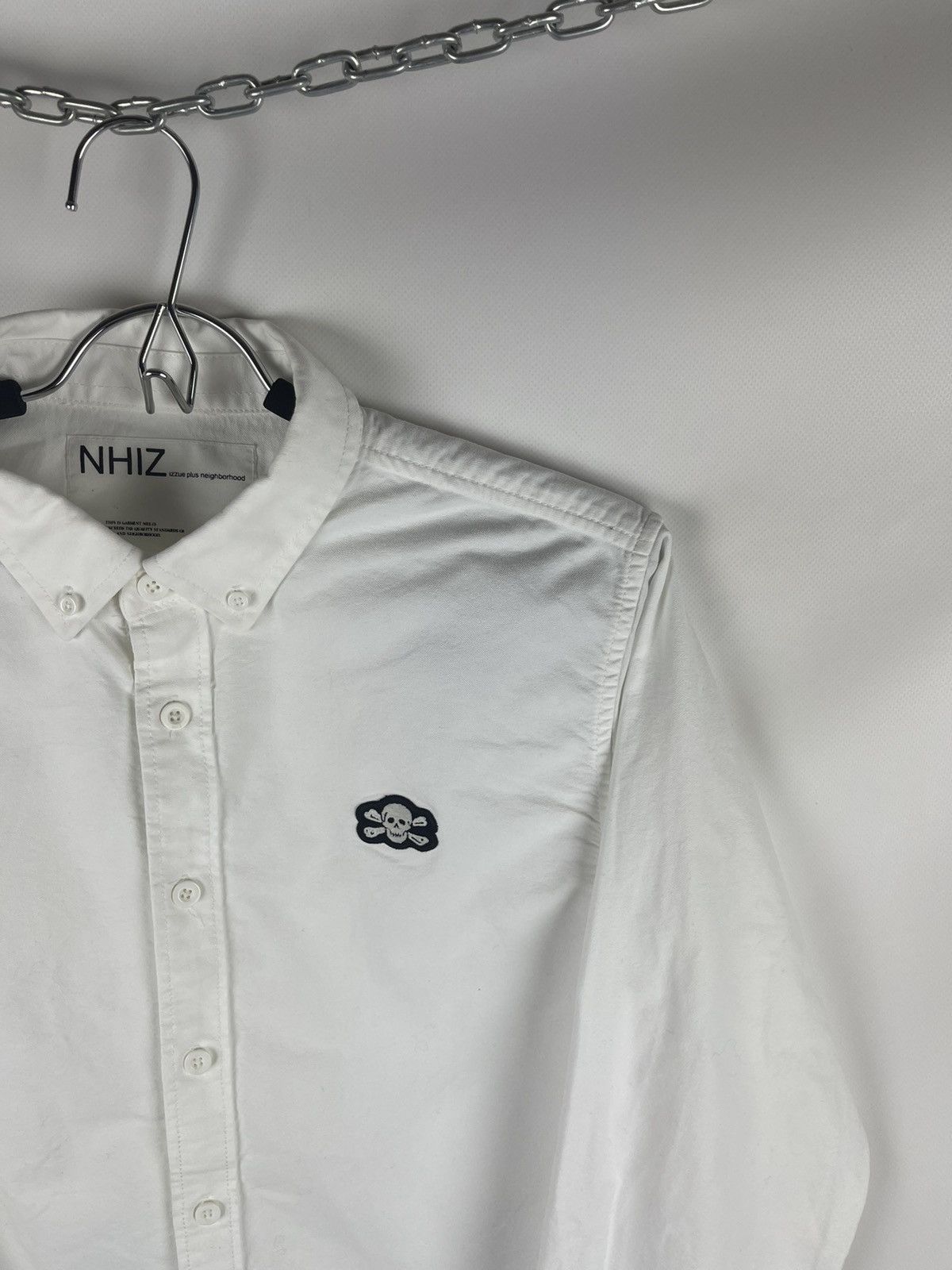 Japanese Brand NHIZ izzue plus Neighborhood logo white shirt Japan brand Size US L / EU 52-54 / 3 - 3 Thumbnail
