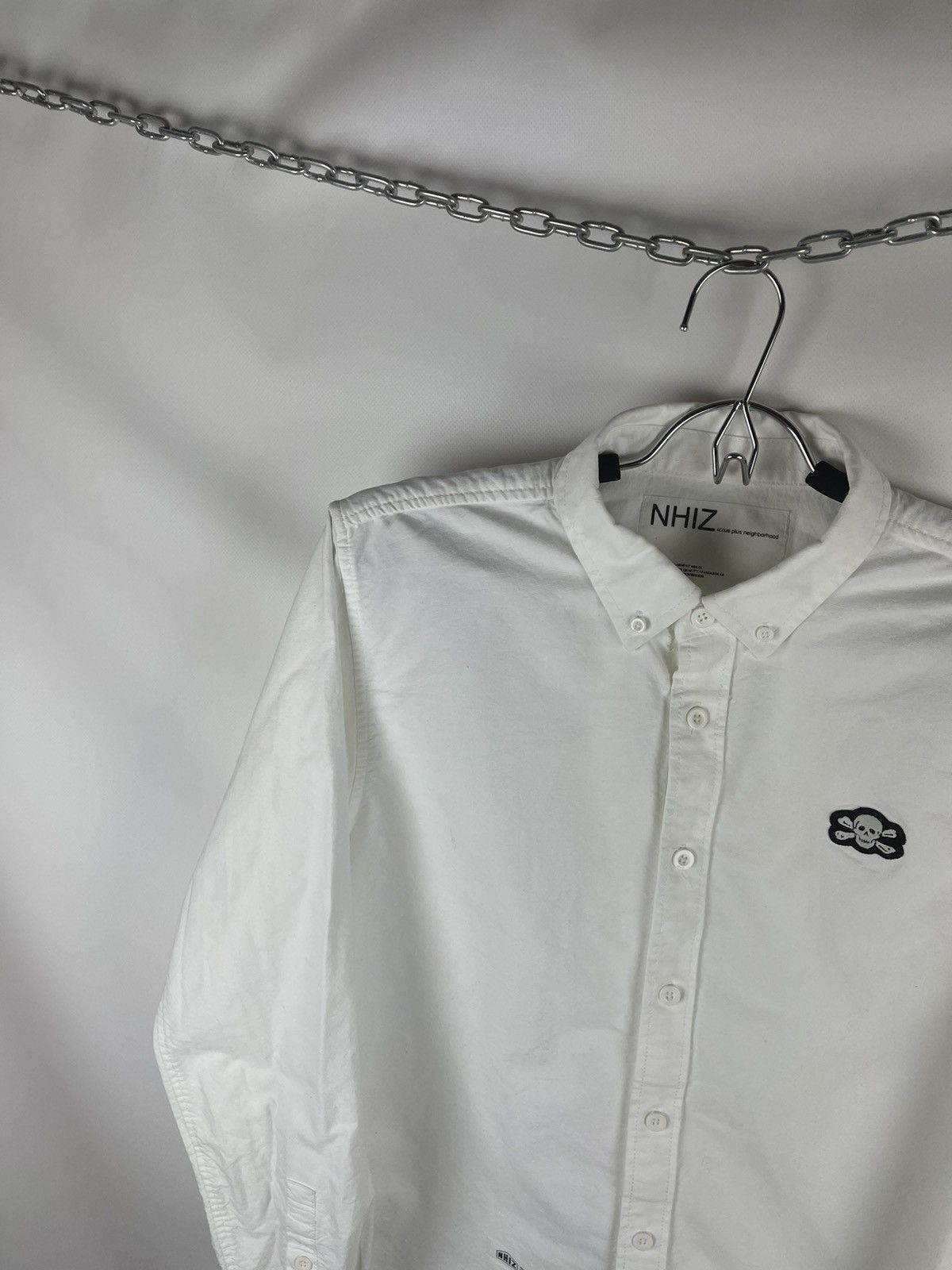 Japanese Brand NHIZ izzue plus Neighborhood logo white shirt Japan brand Size US L / EU 52-54 / 3 - 2 Thumbnail