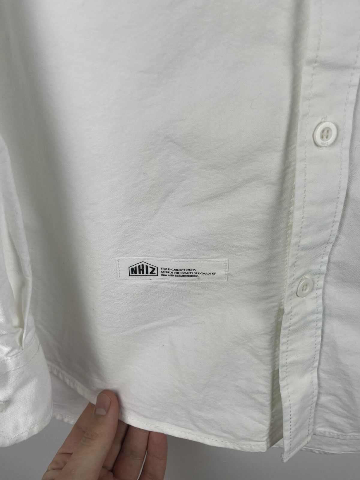 Japanese Brand NHIZ izzue plus Neighborhood logo white shirt Japan brand Size US L / EU 52-54 / 3 - 7 Thumbnail
