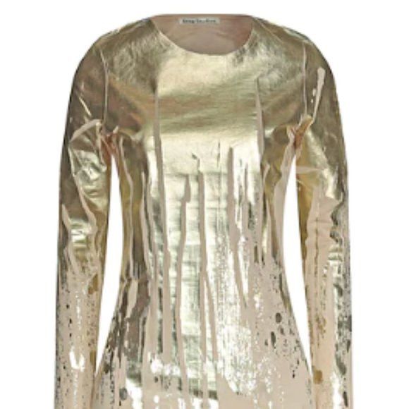 metallic long sleeve tee