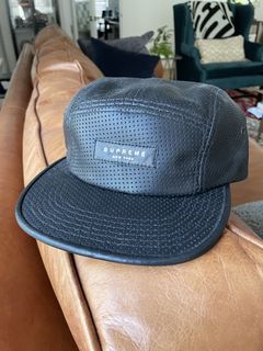 Supreme Leather Camp Cap Black | Grailed