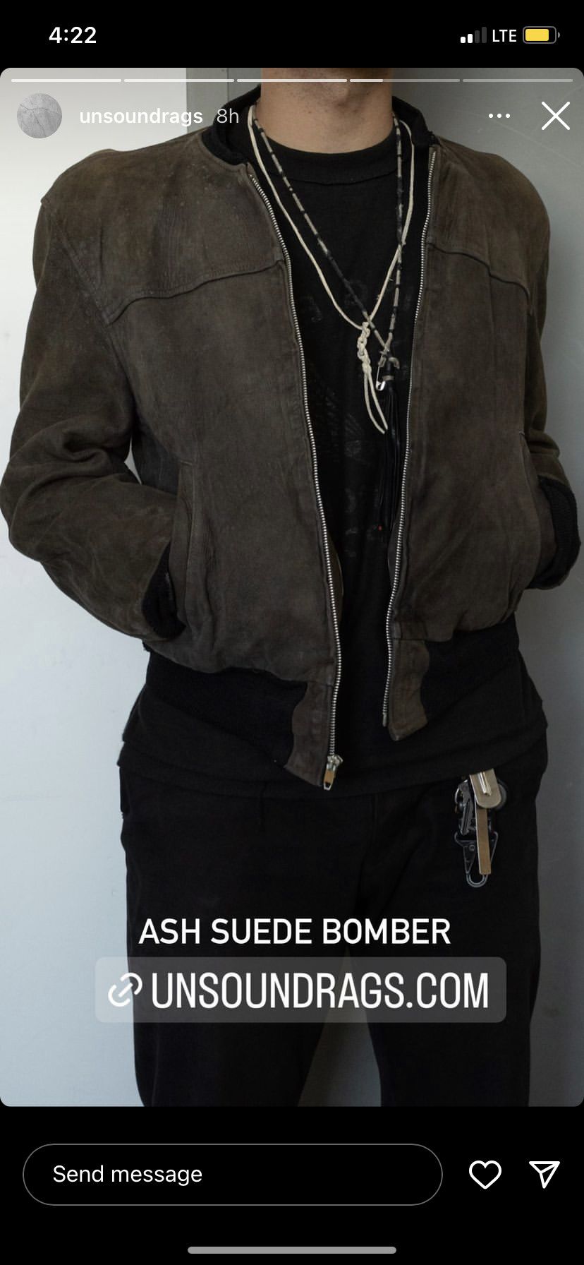 Unsound Rags × Vintage 90's Unsound Rags Leather Ash Suede Bomber ...