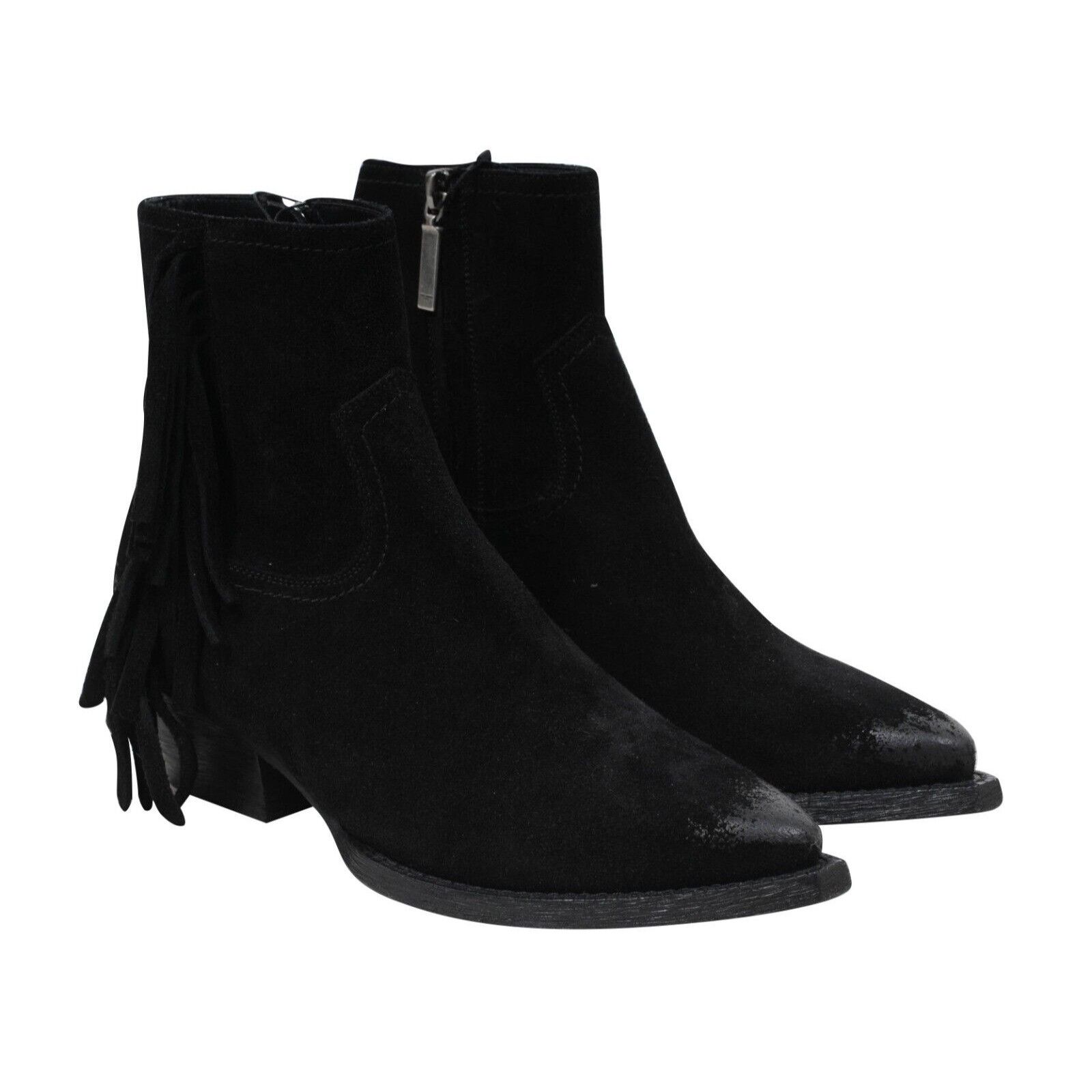 Saint Laurent Paris Lukas Western Suede Fringe Boots Size US 5.5 / IT 35.5 - 11 Thumbnail