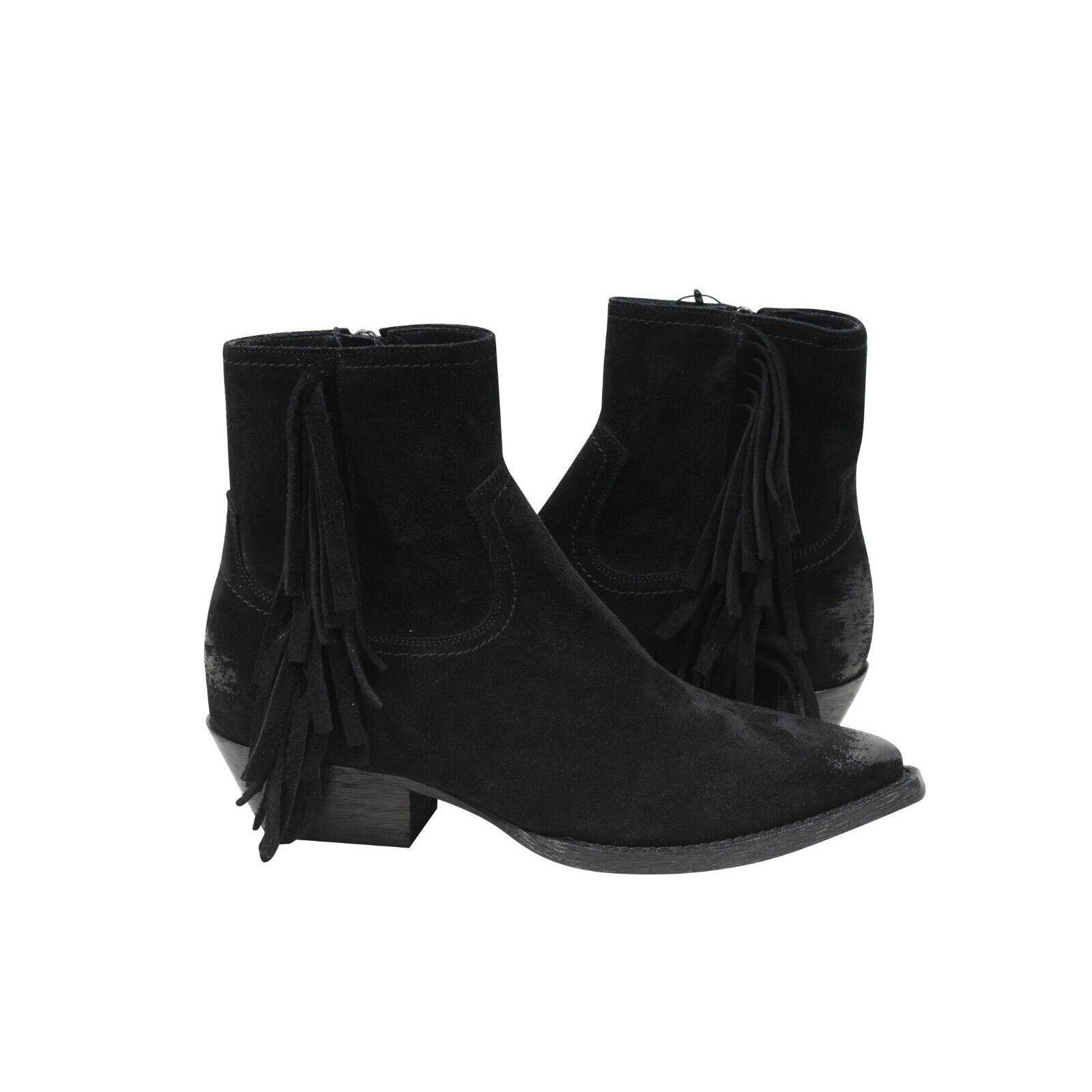 Saint Laurent Paris Lukas Western Suede Fringe Boots Size US 5.5 / IT 35.5 - 5 Thumbnail