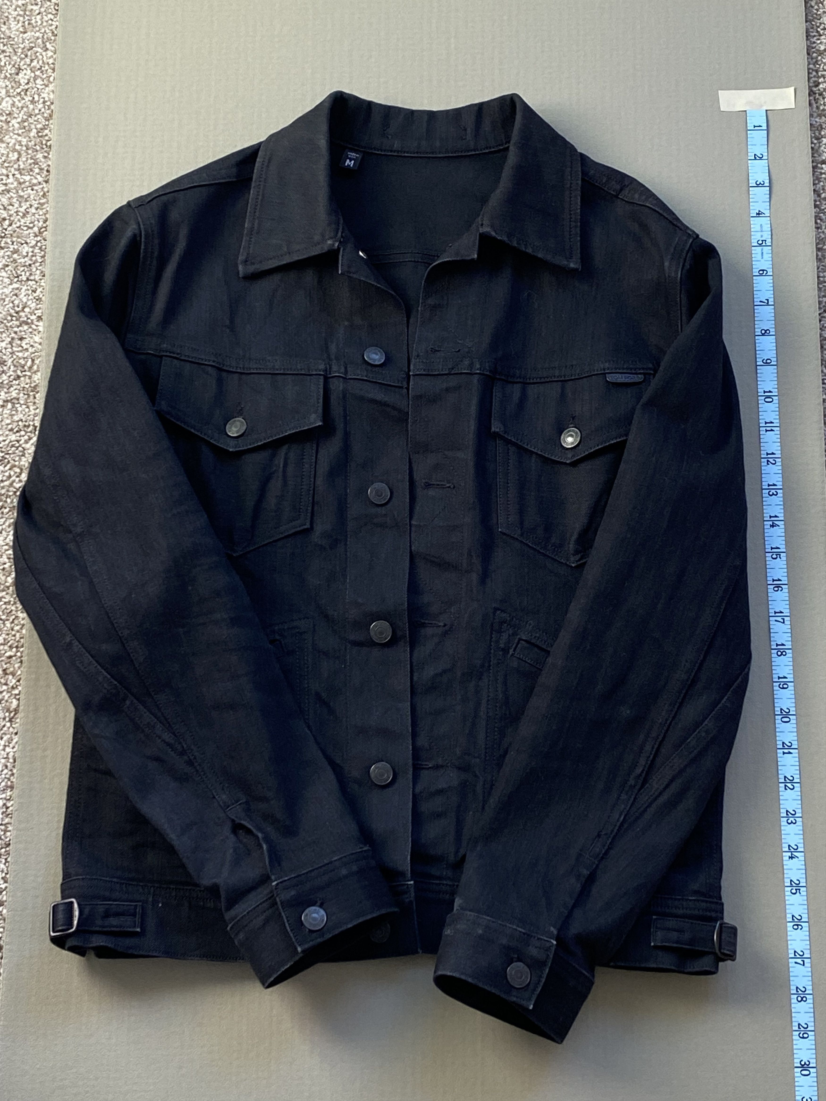 Slim-Fit Selvedge Black Denim Jacket