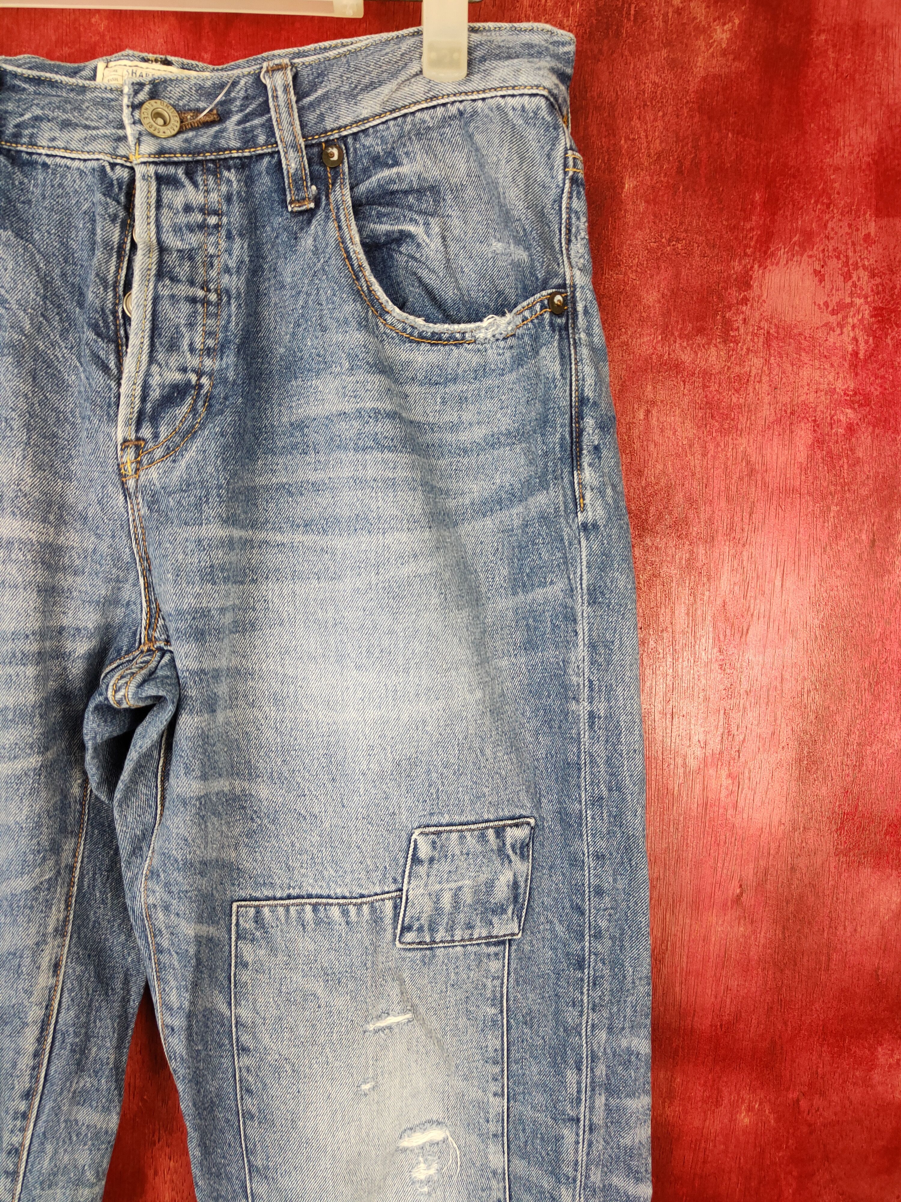 Japanese Brand Universal Blue patchwork denim Jeans #4944 Size US 28 / EU 44 - 5 Thumbnail