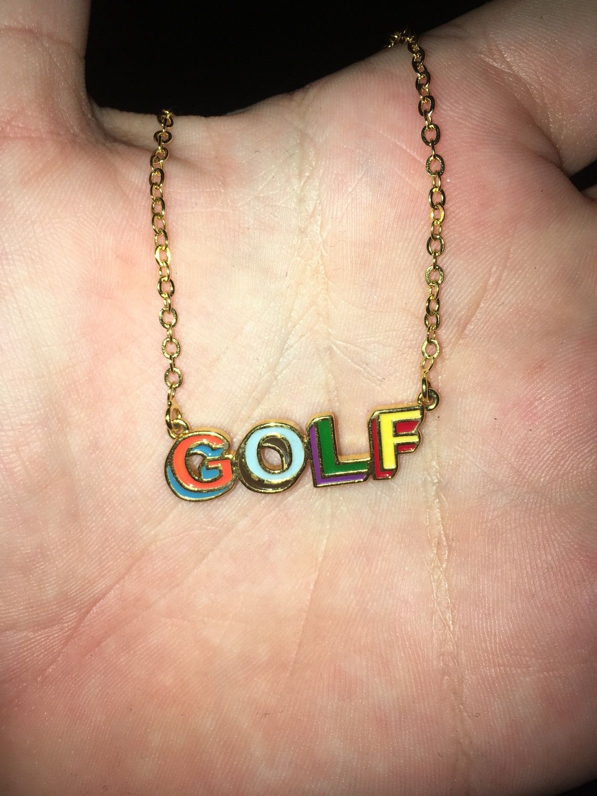 Golf Wang Golf Wang 3D Logo Gold Necklace | Grailed