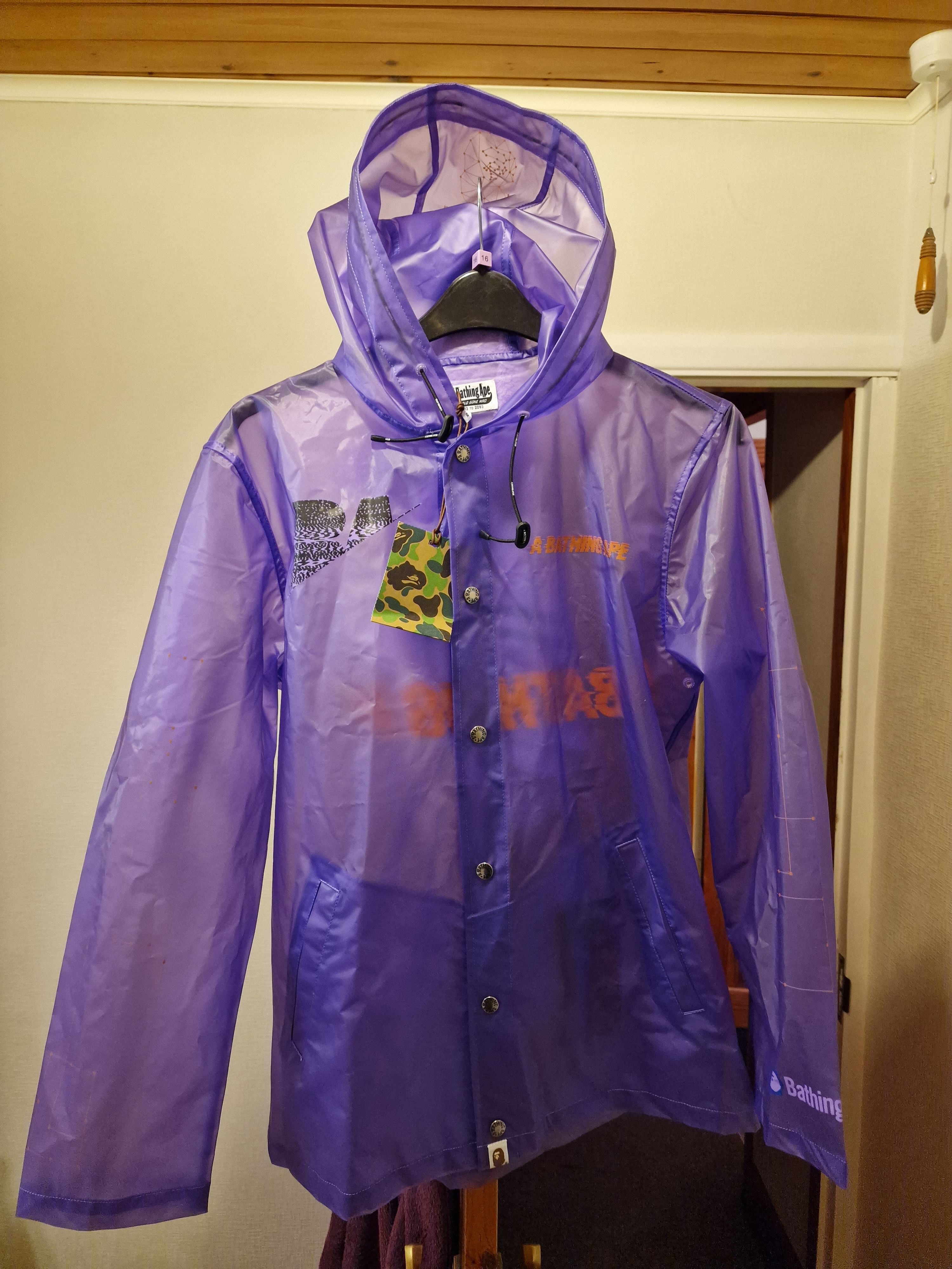 Bape A Bathing Ape Veste Clear PVC Rain Coat - Medium | Grailed