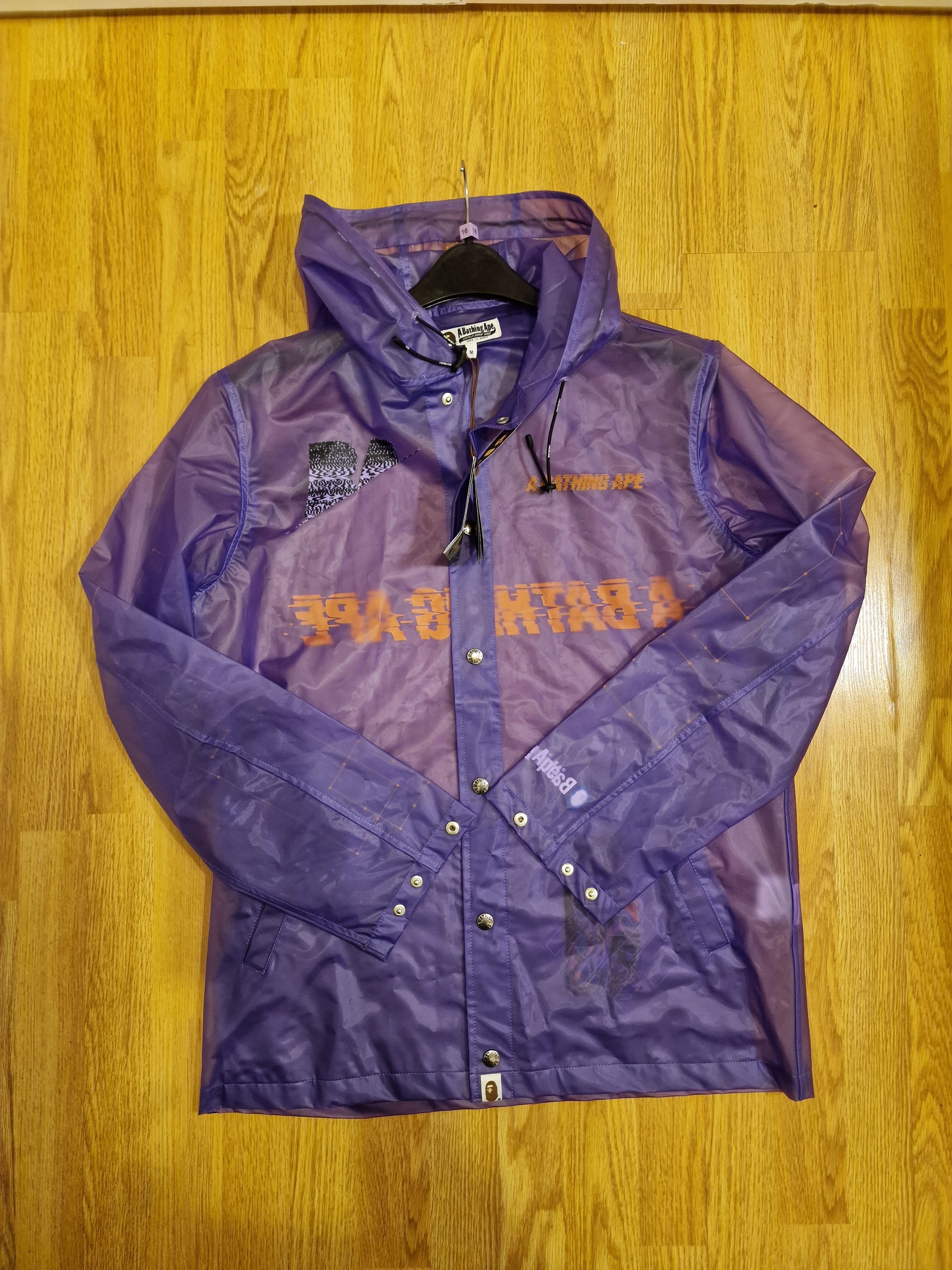 Bape A Bathing Ape Veste Clear PVC Rain Coat - Medium | Grailed