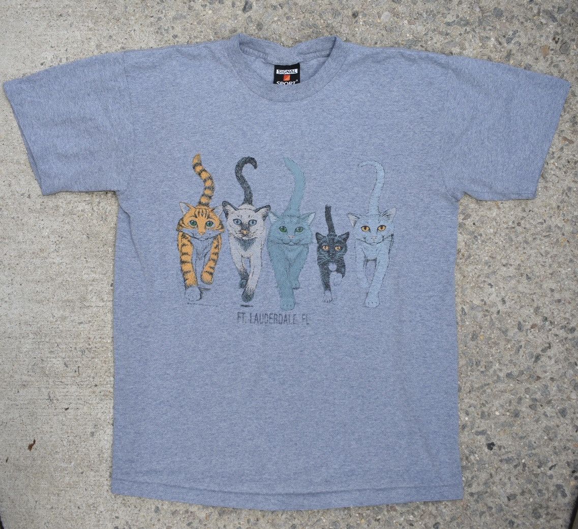Vintage Vintage 90s Ft. Lauderdale, FL Cats T-Shirt (L) Size US L / EU 52-54 / 3 - 1 Thumbnail