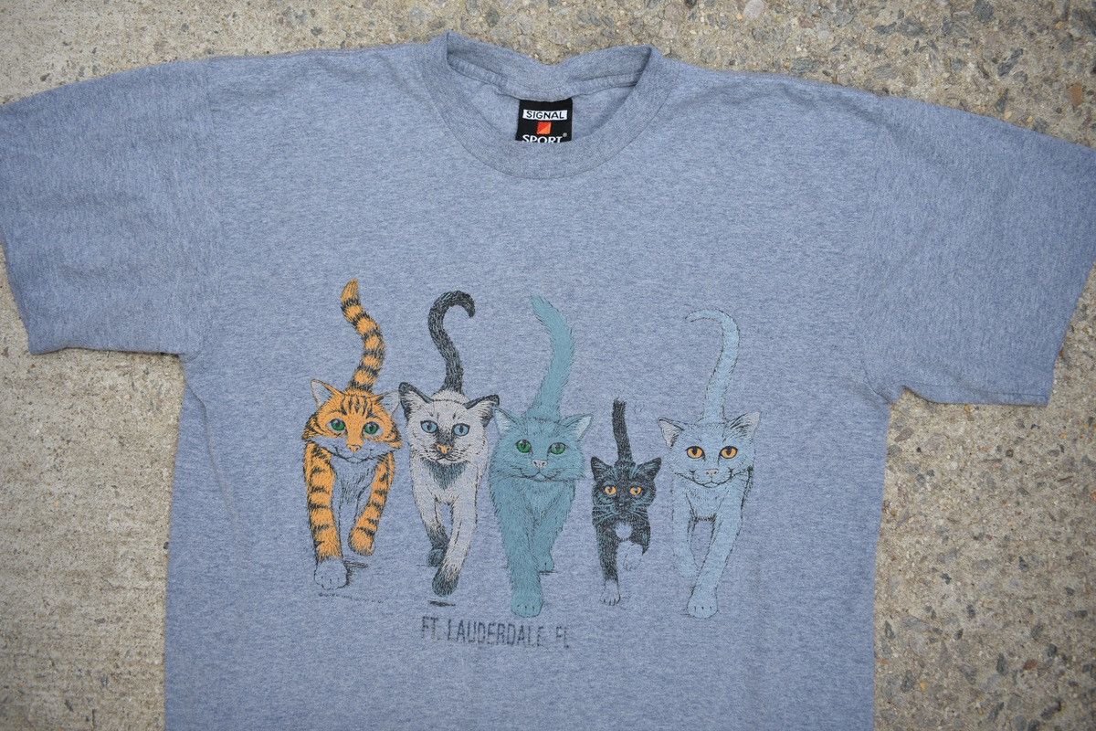Vintage Vintage 90s Ft. Lauderdale, FL Cats T-Shirt (L) Size US L / EU 52-54 / 3 - 3 Thumbnail