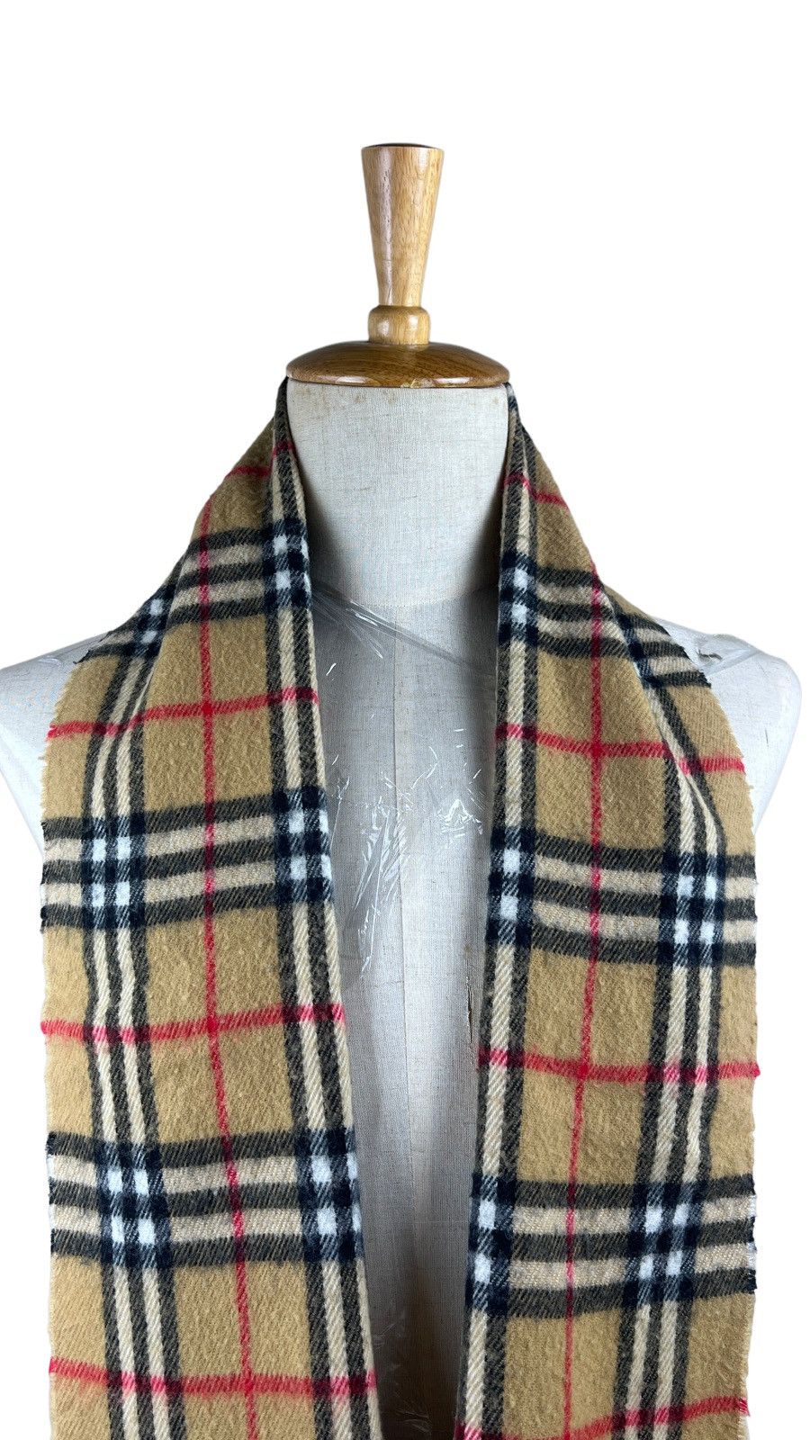 Burberry Burberrys Novacheck Beige 100% Lambswool Scarf Muffler Size ONE SIZE - 3 Thumbnail