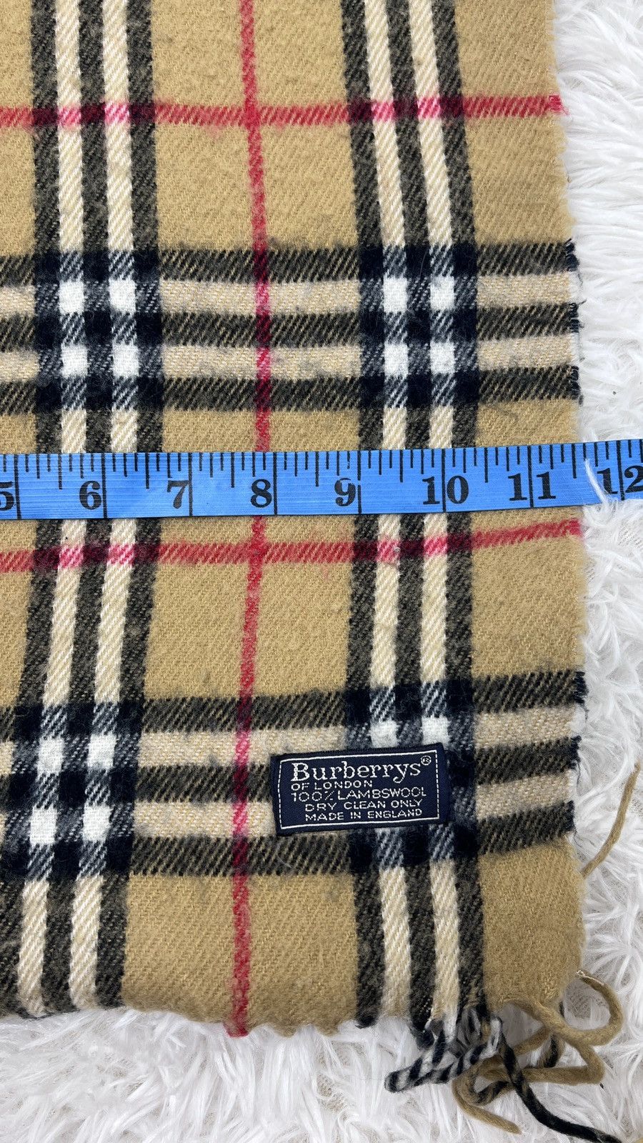 Burberry Burberrys Novacheck Beige 100% Lambswool Scarf Muffler Size ONE SIZE - 7 Thumbnail