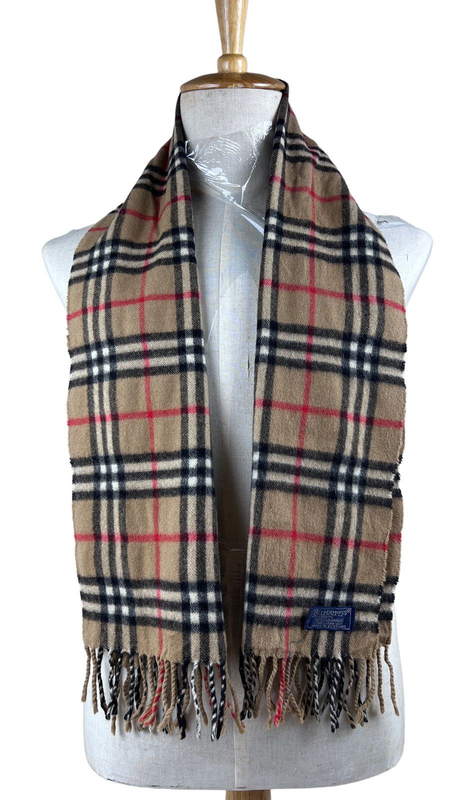 Burberry Burberrys Novacheck Beige 100% Cashmere Scarf Muffler Size ONE SIZE - 1 Thumbnail