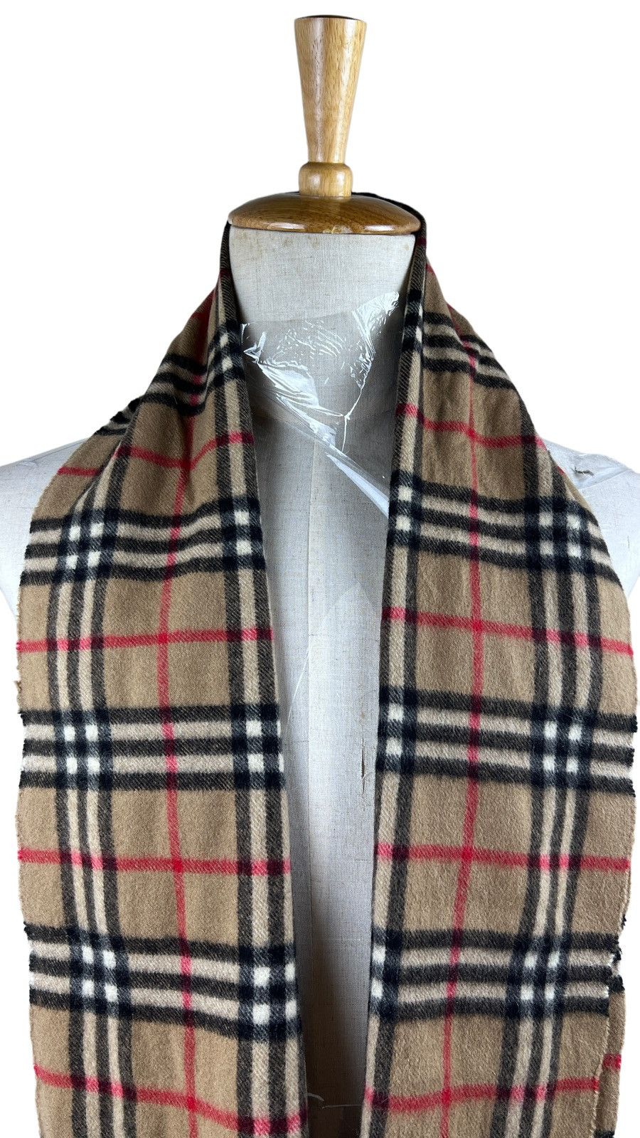 Burberry Burberrys Novacheck Beige 100% Cashmere Scarf Muffler Size ONE SIZE - 3 Thumbnail