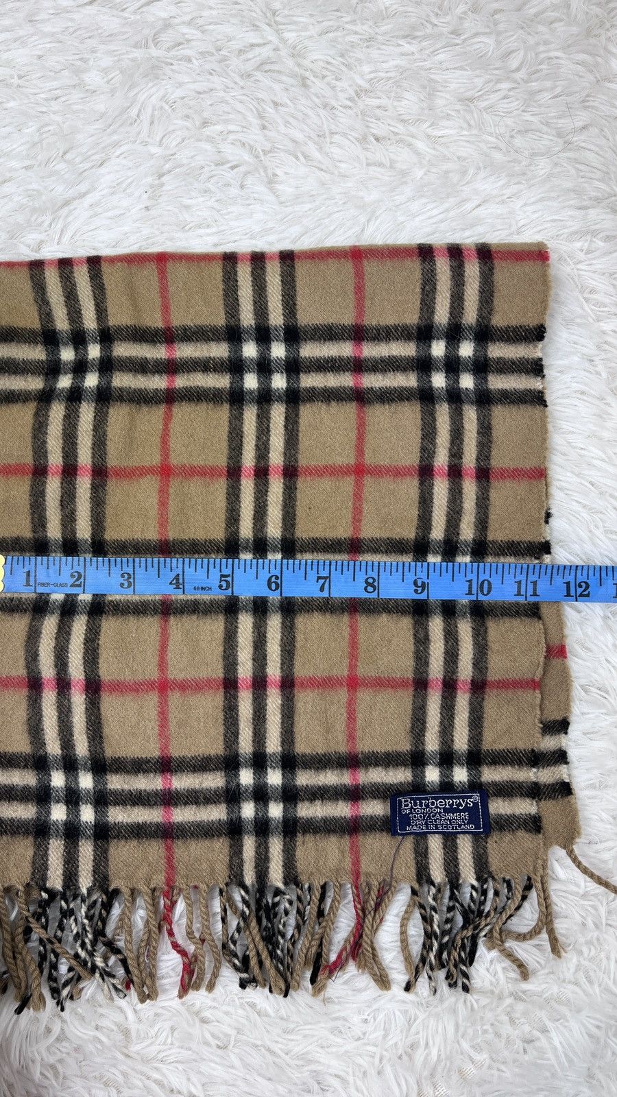 Burberry Burberrys Novacheck Beige 100% Cashmere Scarf Muffler Size ONE SIZE - 7 Thumbnail