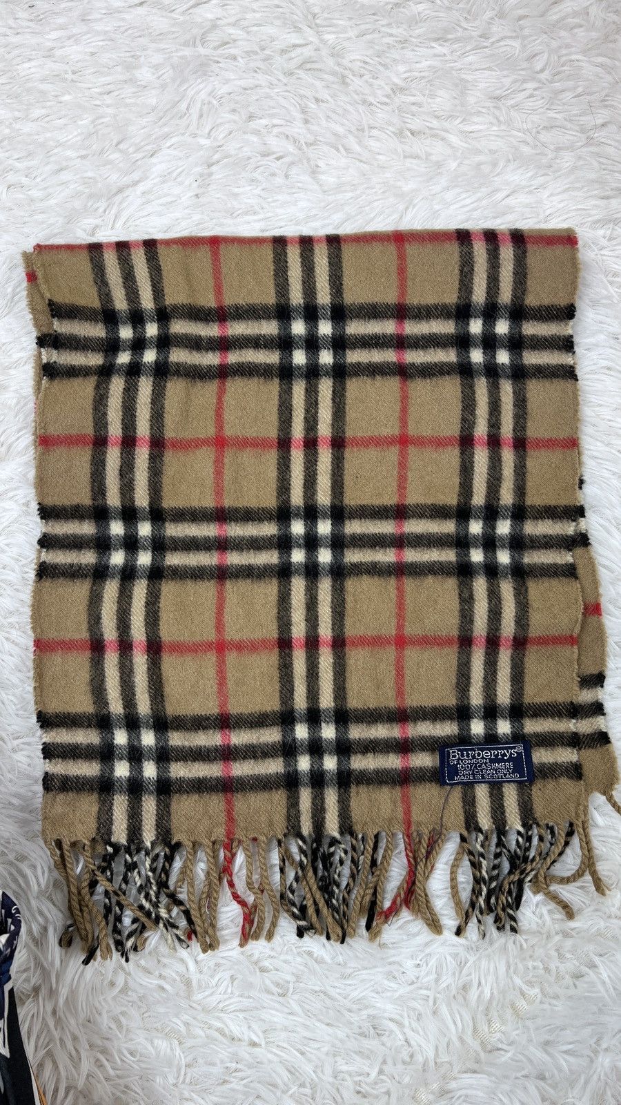 Burberry Burberrys Novacheck Beige 100% Cashmere Scarf Muffler Size ONE SIZE - 6 Thumbnail