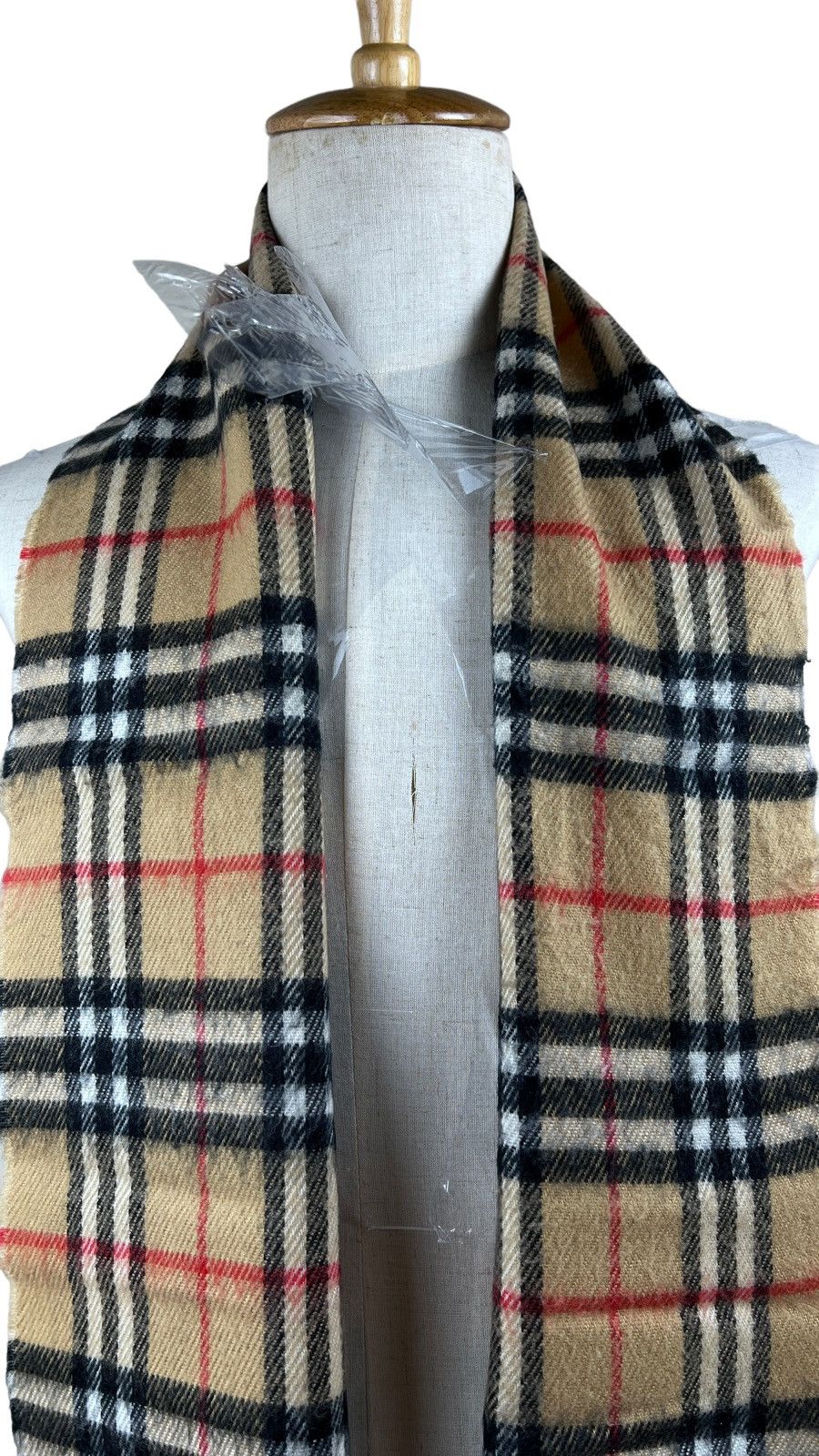 Burberry Burberrys Novacheck Beige 100% Cashmere Scarf Muffler Size ONE SIZE - 4 Thumbnail