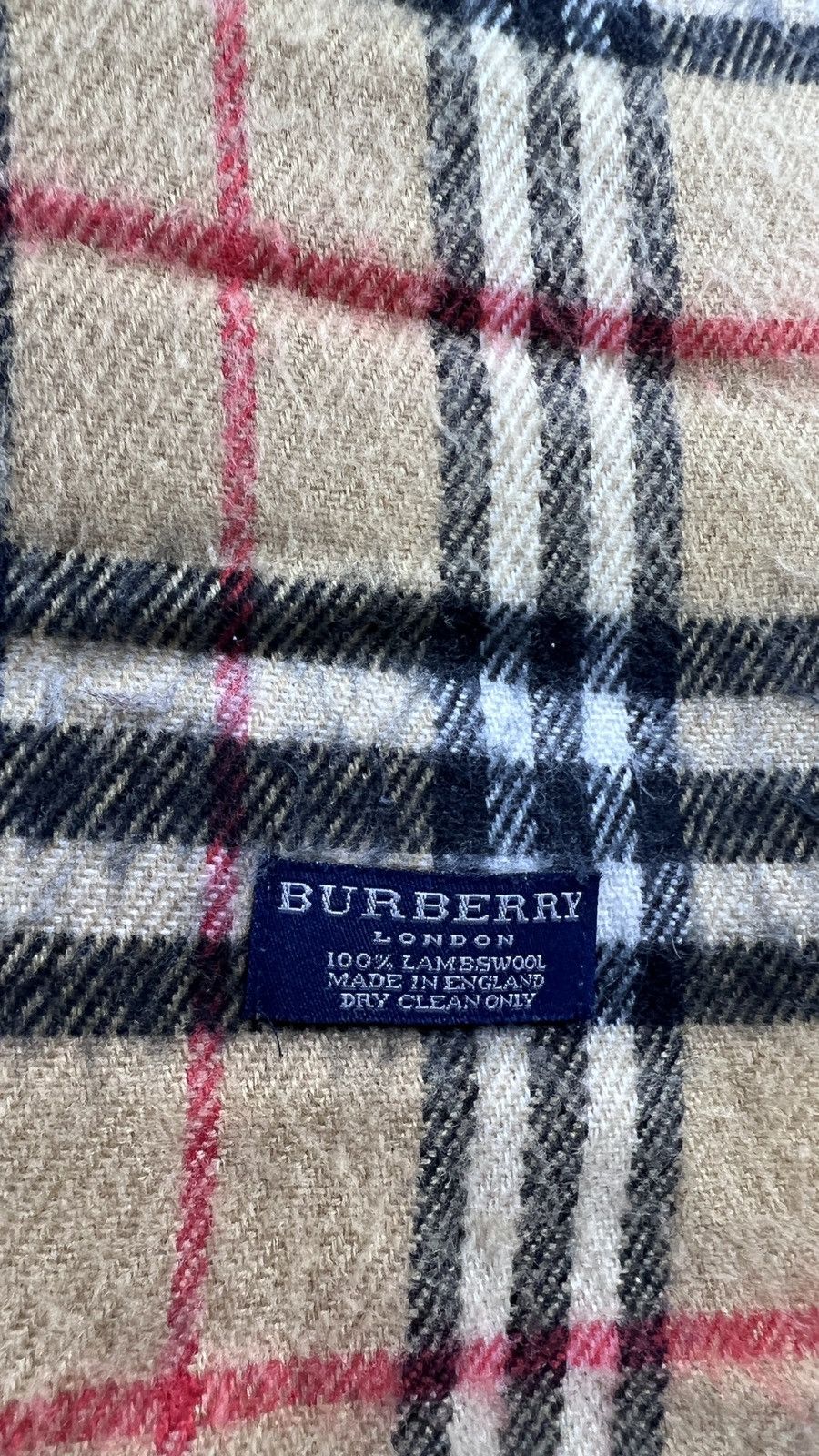 Burberry Burberry London Novacheck Beige 100% Lambswool Scarf Muffler Size ONE SIZE - 4 Thumbnail