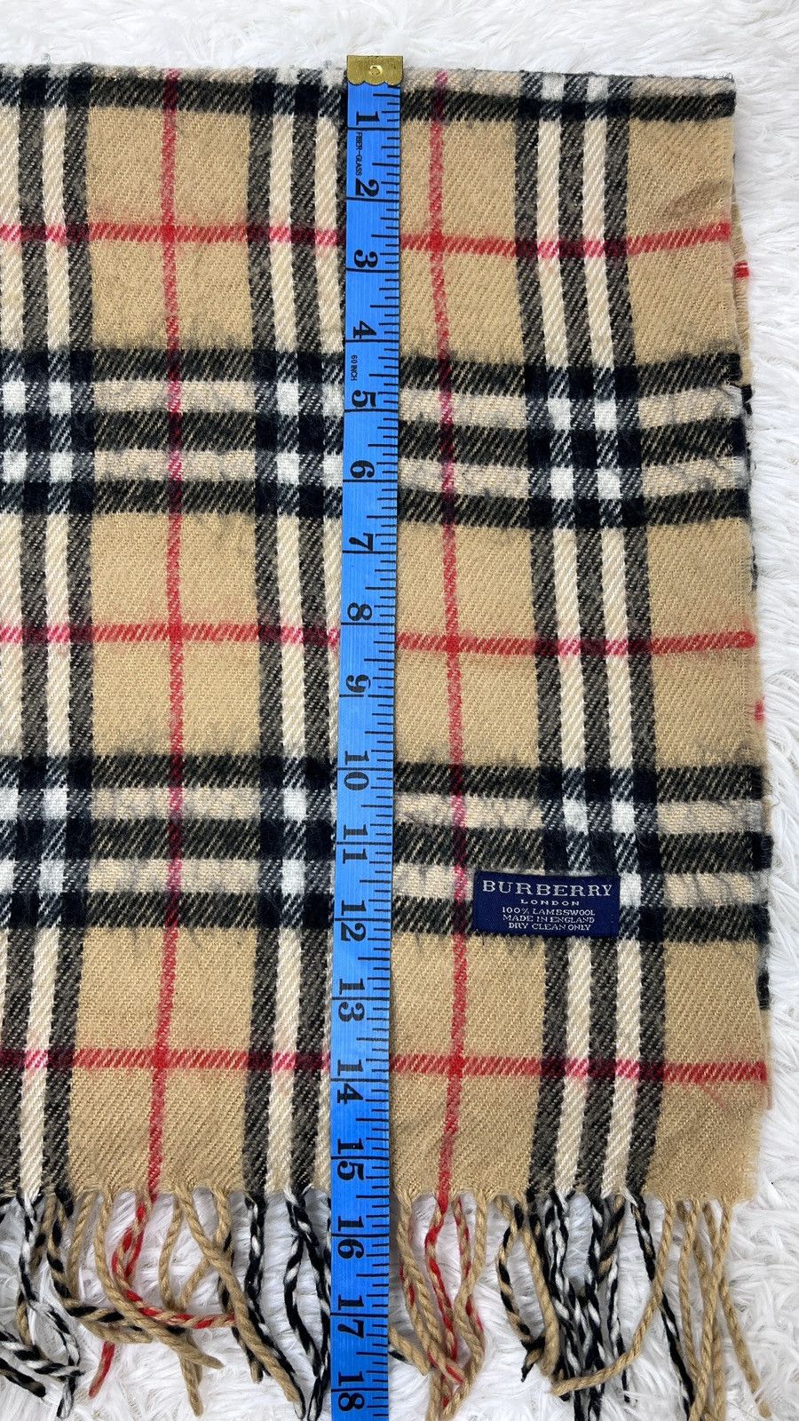 Burberry Burberry London Novacheck Beige 100% Lambswool Scarf Muffler Size ONE SIZE - 8 Thumbnail