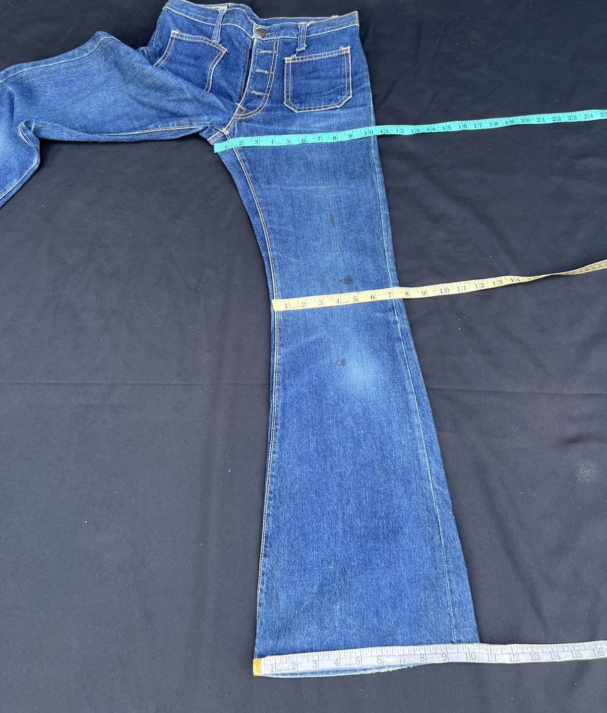 Edwin Super Flare Vintage 80s Edwin Japan Fade Blue Denim Jeans Size US 29 - 3 Thumbnail