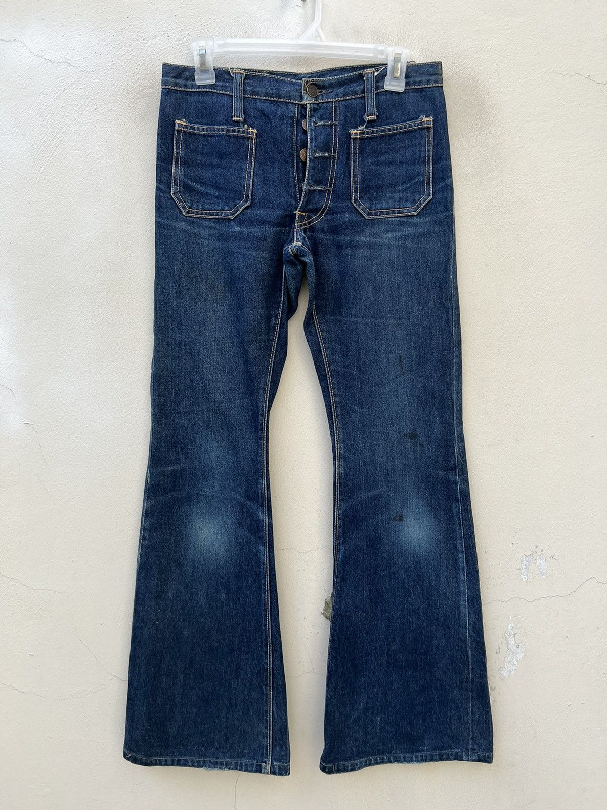 Edwin Super Flare Vintage 80s Edwin Japan Fade Blue Denim Jeans Size US 29 - 6 Thumbnail