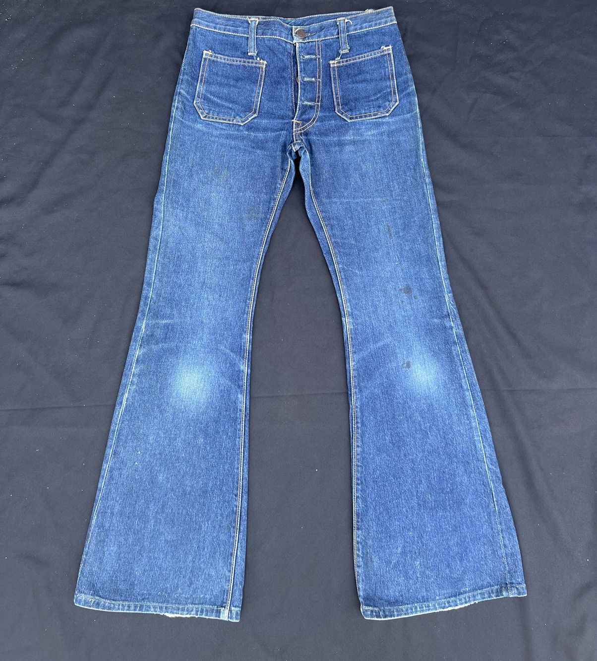 Edwin Super Flare Vintage 80s Edwin Japan Fade Blue Denim Jeans Size US 29 - 1 Thumbnail