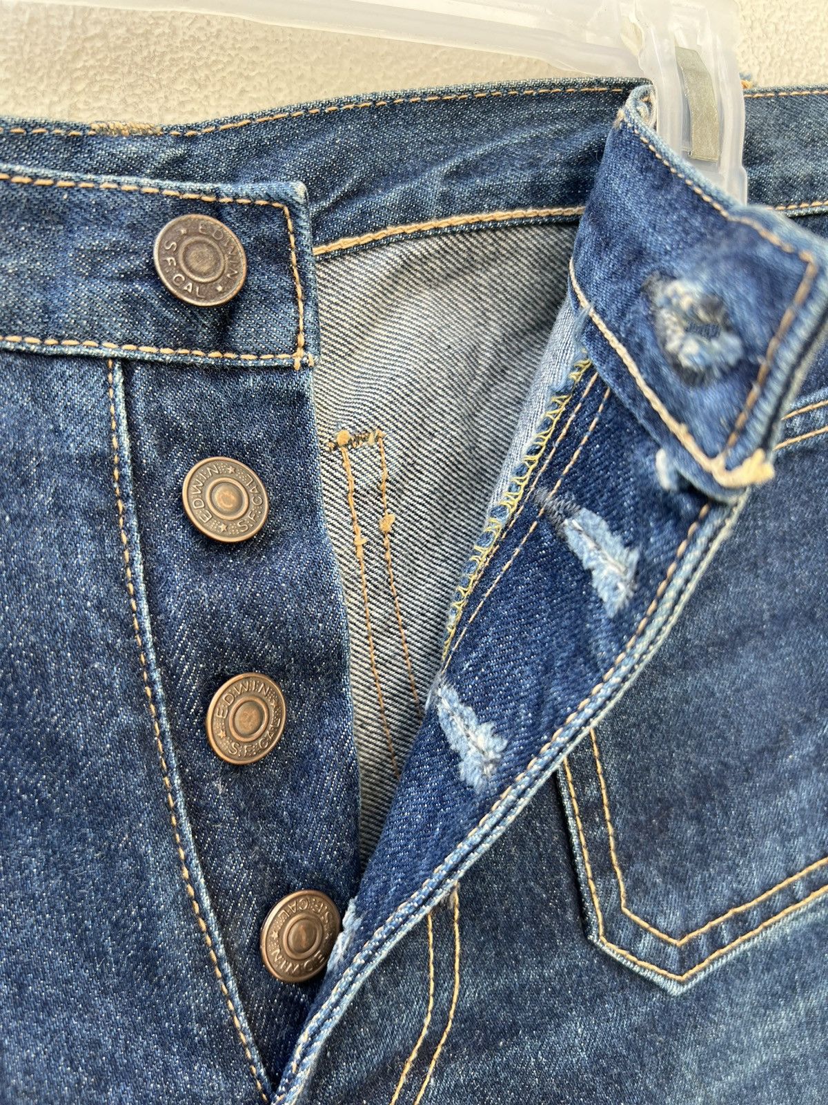 Edwin Super Flare Vintage 80s Edwin Japan Fade Blue Denim Jeans Size US 29 - 7 Thumbnail