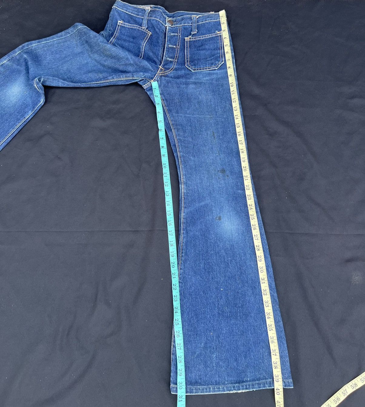 Edwin Super Flare Vintage 80s Edwin Japan Fade Blue Denim Jeans Size US 29 - 4 Thumbnail