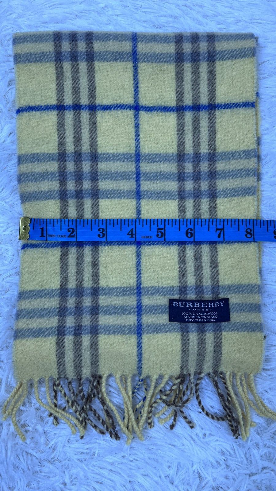 Burberry Burberry London Cream Novacheck 100% Wool Scarf Muffler Size ONE SIZE - 6 Thumbnail