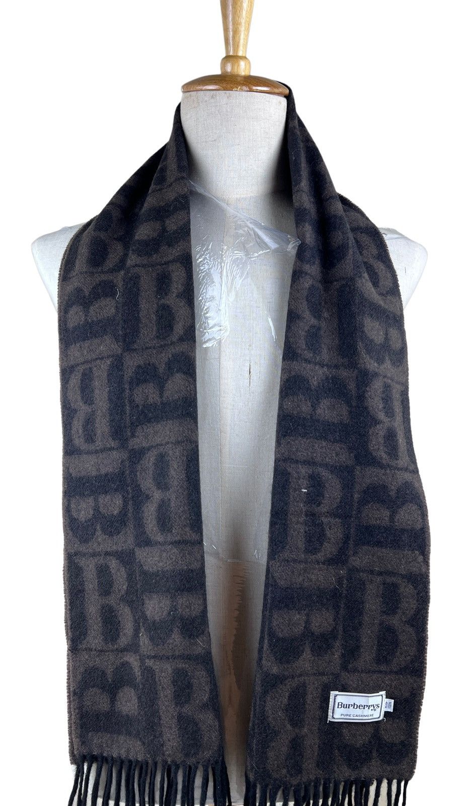 Burberry Burberrys "B" Monogram 💯% Cashmere Scarf Muffler Size ONE SIZE - 2 Thumbnail