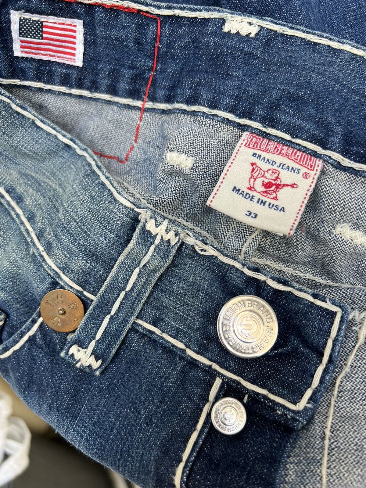 True Religion Vintage 2000s True Religion Geno Super T Denim Regular Jeans Size US 33 - 21 Thumbnail
