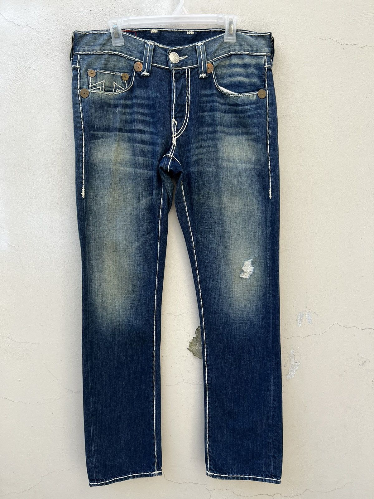 True Religion Vintage 2000s True Religion Geno Super T Denim Regular Jeans Size US 33 - 6 Thumbnail