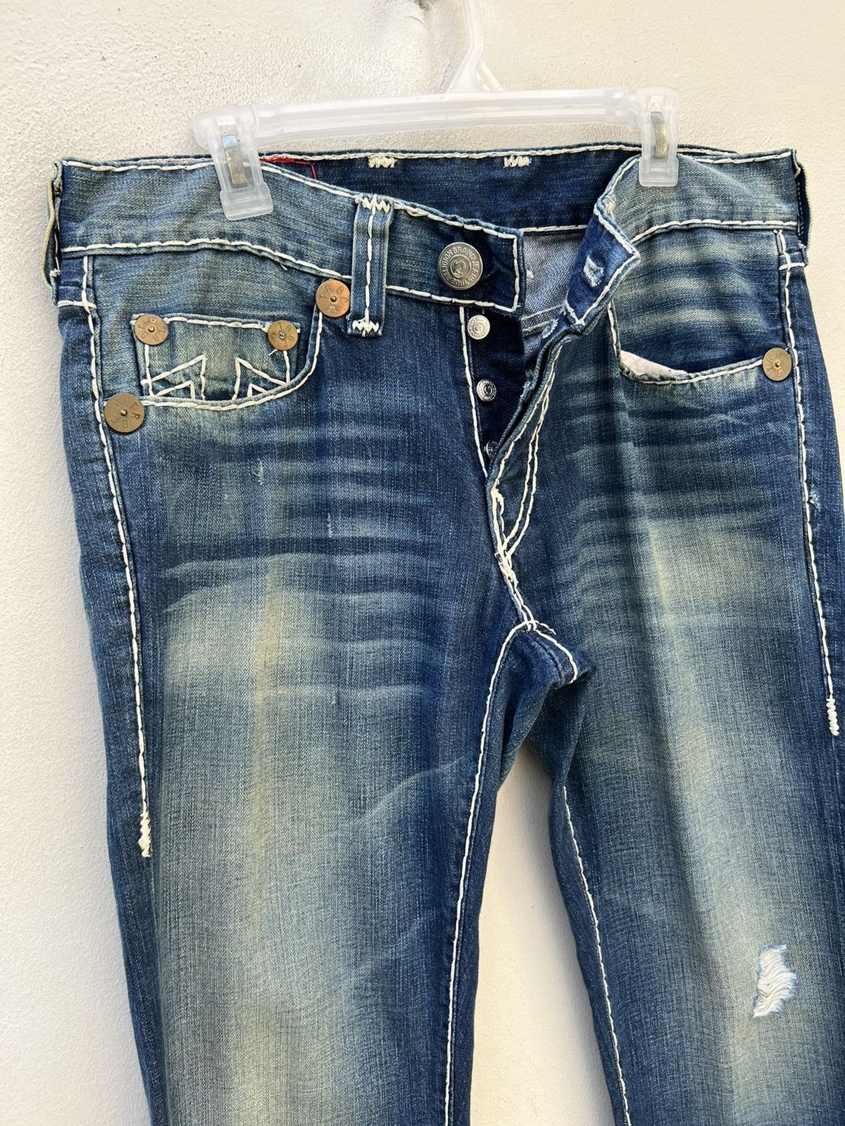 True Religion Vintage 2000s True Religion Geno Super T Denim Regular Jeans Size US 33 - 8 Thumbnail