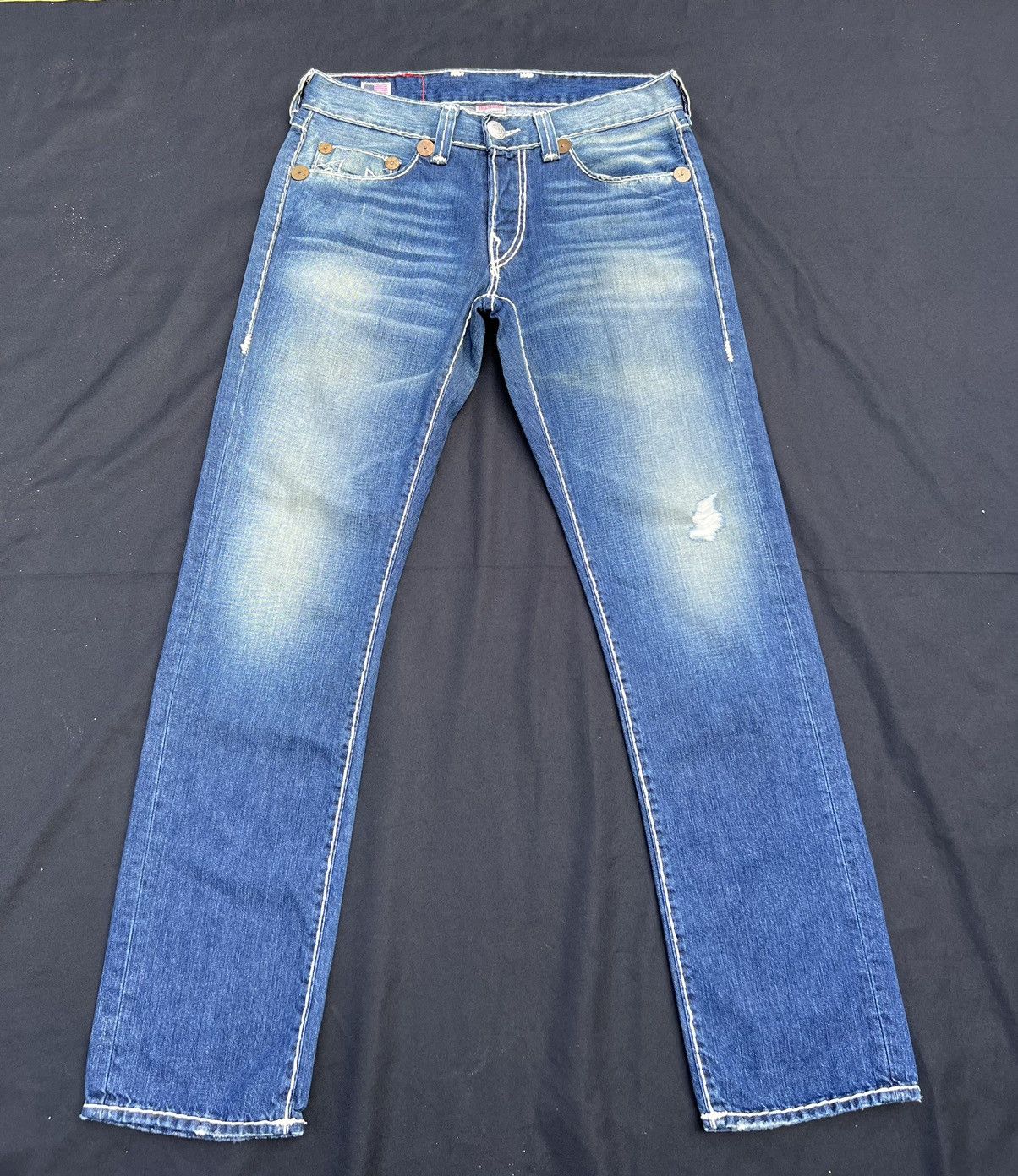True Religion Vintage 2000s True Religion Geno Super T Denim Regular Jeans Size US 33 - 1 Thumbnail