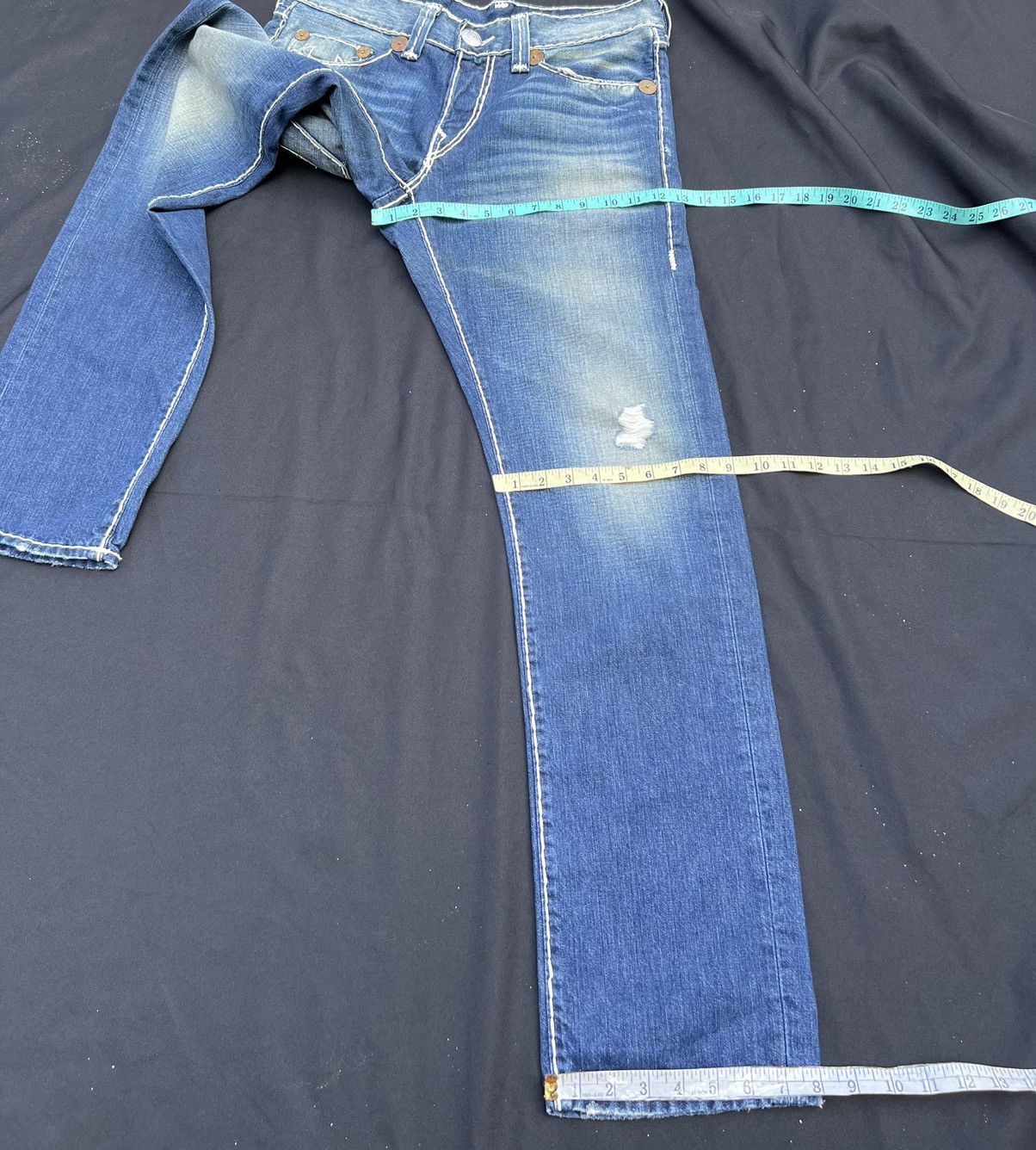 True Religion Vintage 2000s True Religion Geno Super T Denim Regular Jeans Size US 33 - 4 Thumbnail