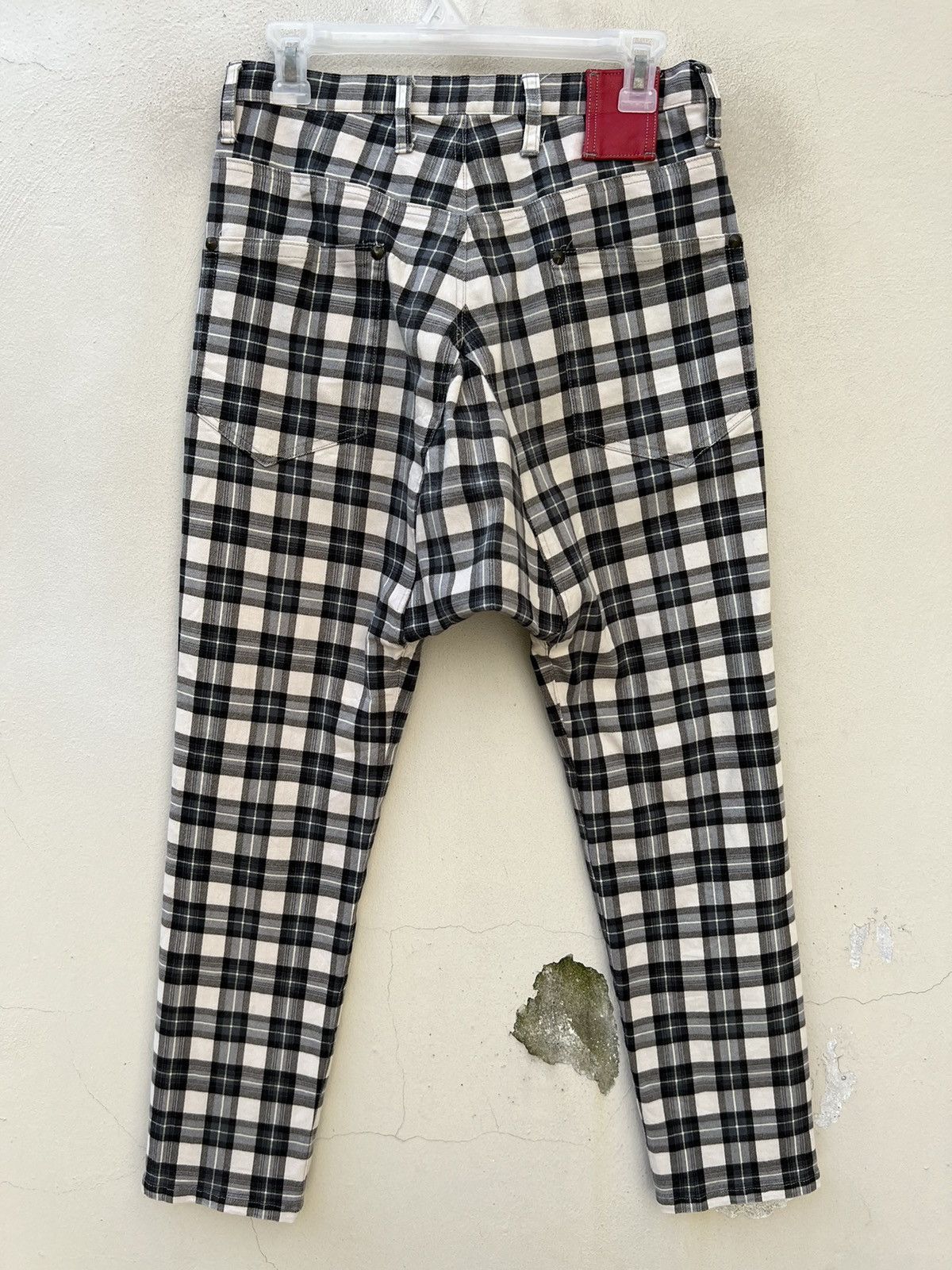 Japanese Brand Vintage Milk Boy Japan Tartan Checks Stretch Trouser Pant Size US 29 - 15 Thumbnail