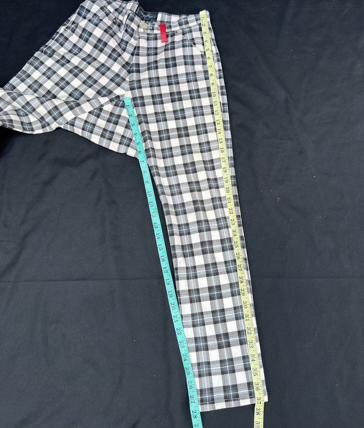 Japanese Brand Vintage Milk Boy Japan Tartan Checks Stretch Trouser Pant Size US 29 - 4 Thumbnail