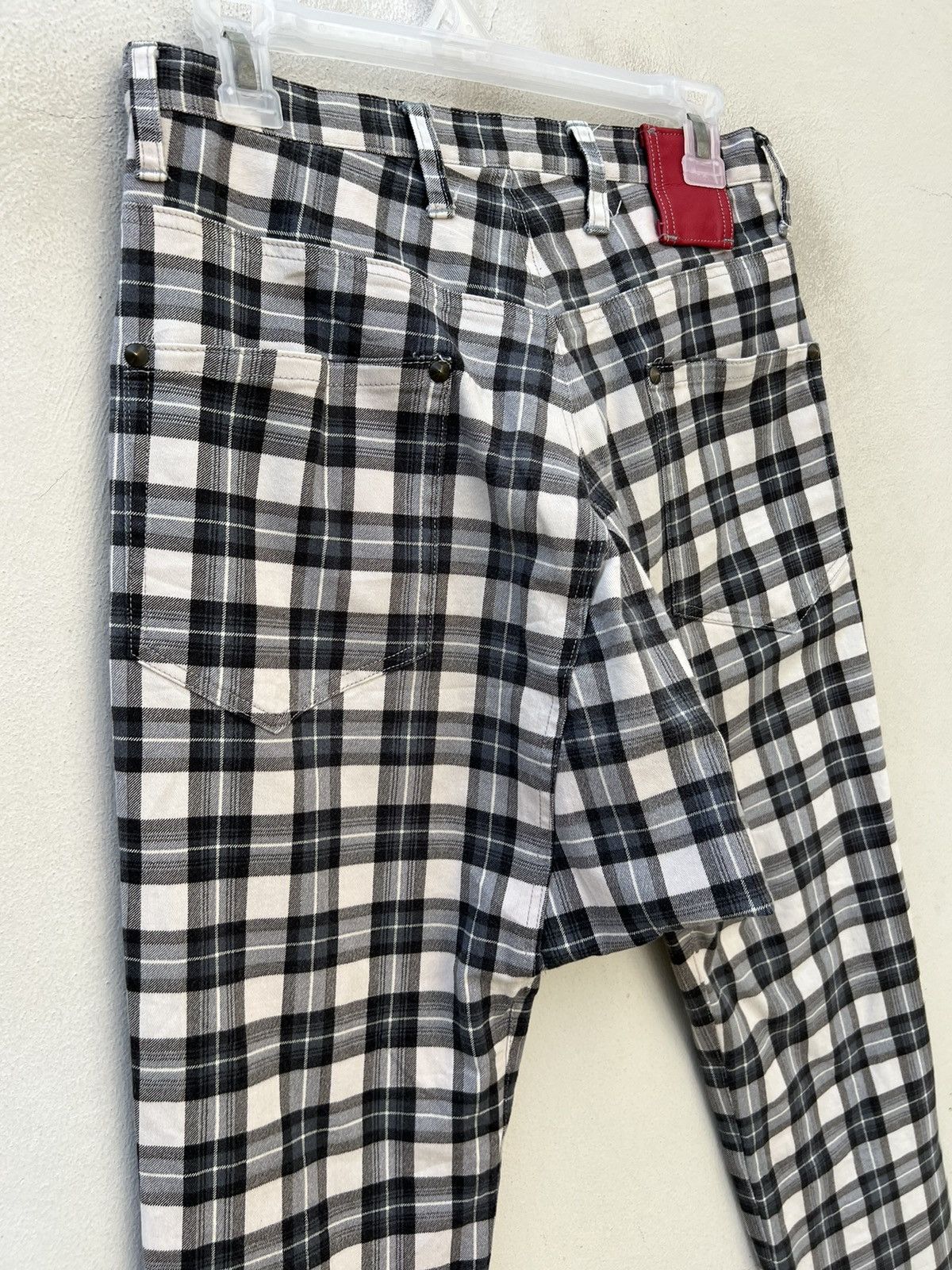 Japanese Brand Vintage Milk Boy Japan Tartan Checks Stretch Trouser Pant Size US 29 - 16 Thumbnail