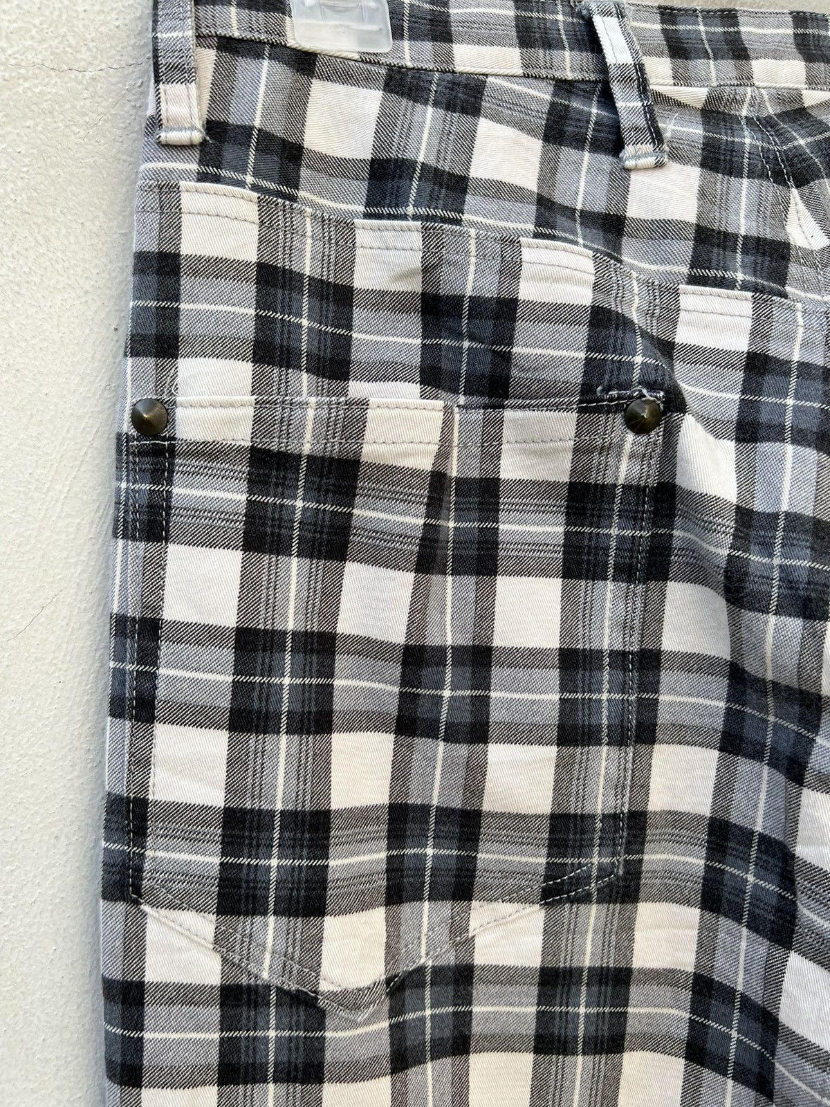 Japanese Brand Vintage Milk Boy Japan Tartan Checks Stretch Trouser Pant Size US 29 - 17 Thumbnail