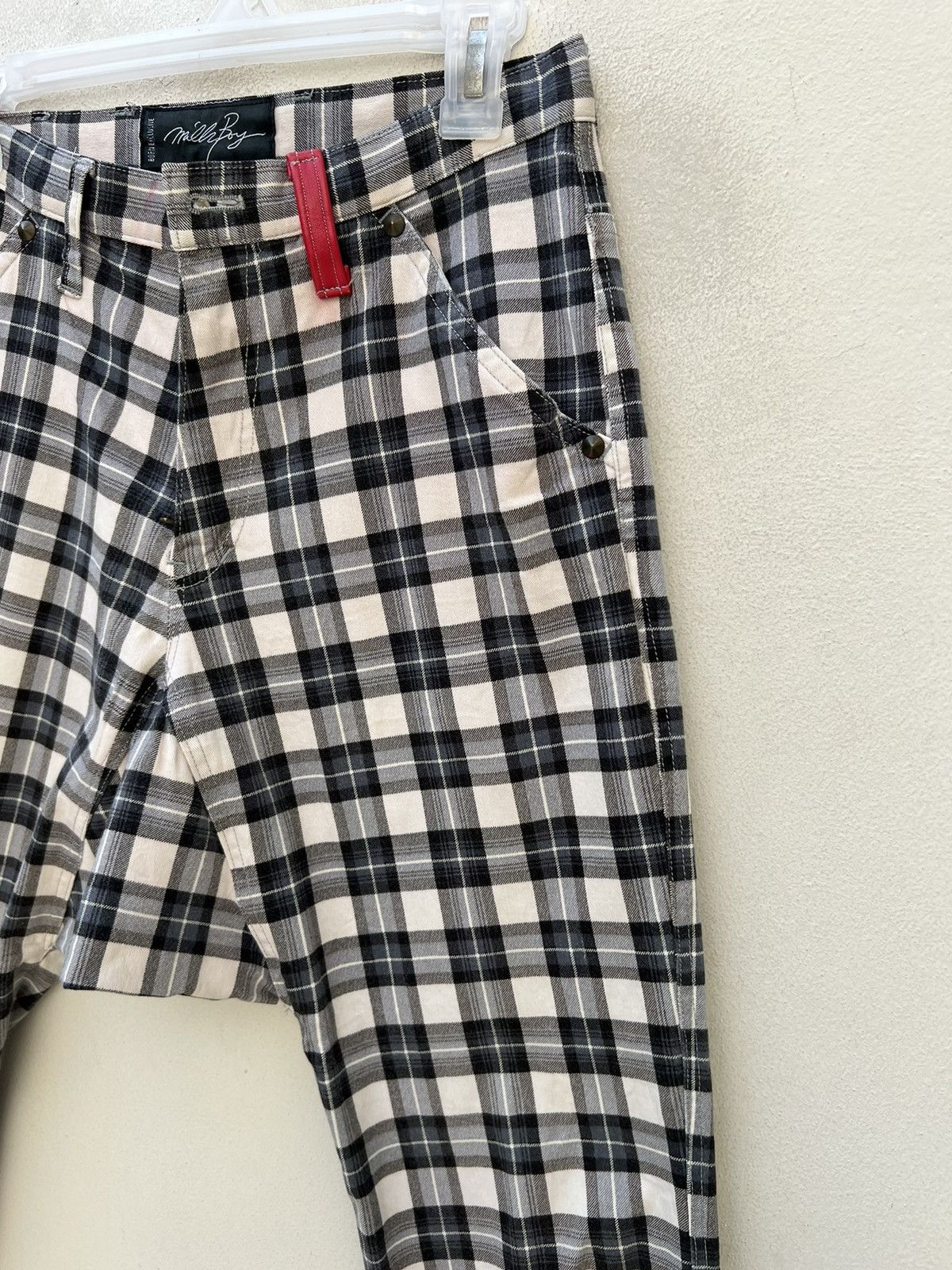 Japanese Brand Vintage Milk Boy Japan Tartan Checks Stretch Trouser Pant Size US 29 - 12 Thumbnail