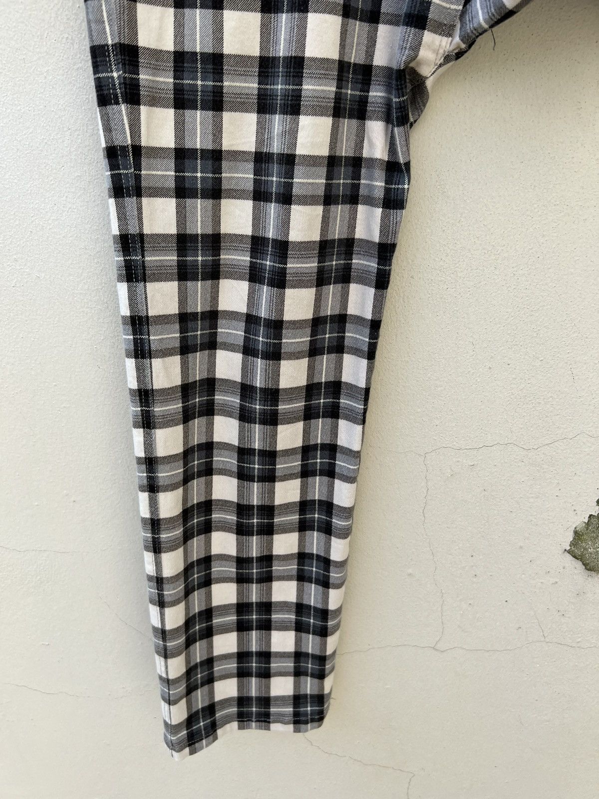 Japanese Brand Vintage Milk Boy Japan Tartan Checks Stretch Trouser Pant Size US 29 - 10 Thumbnail