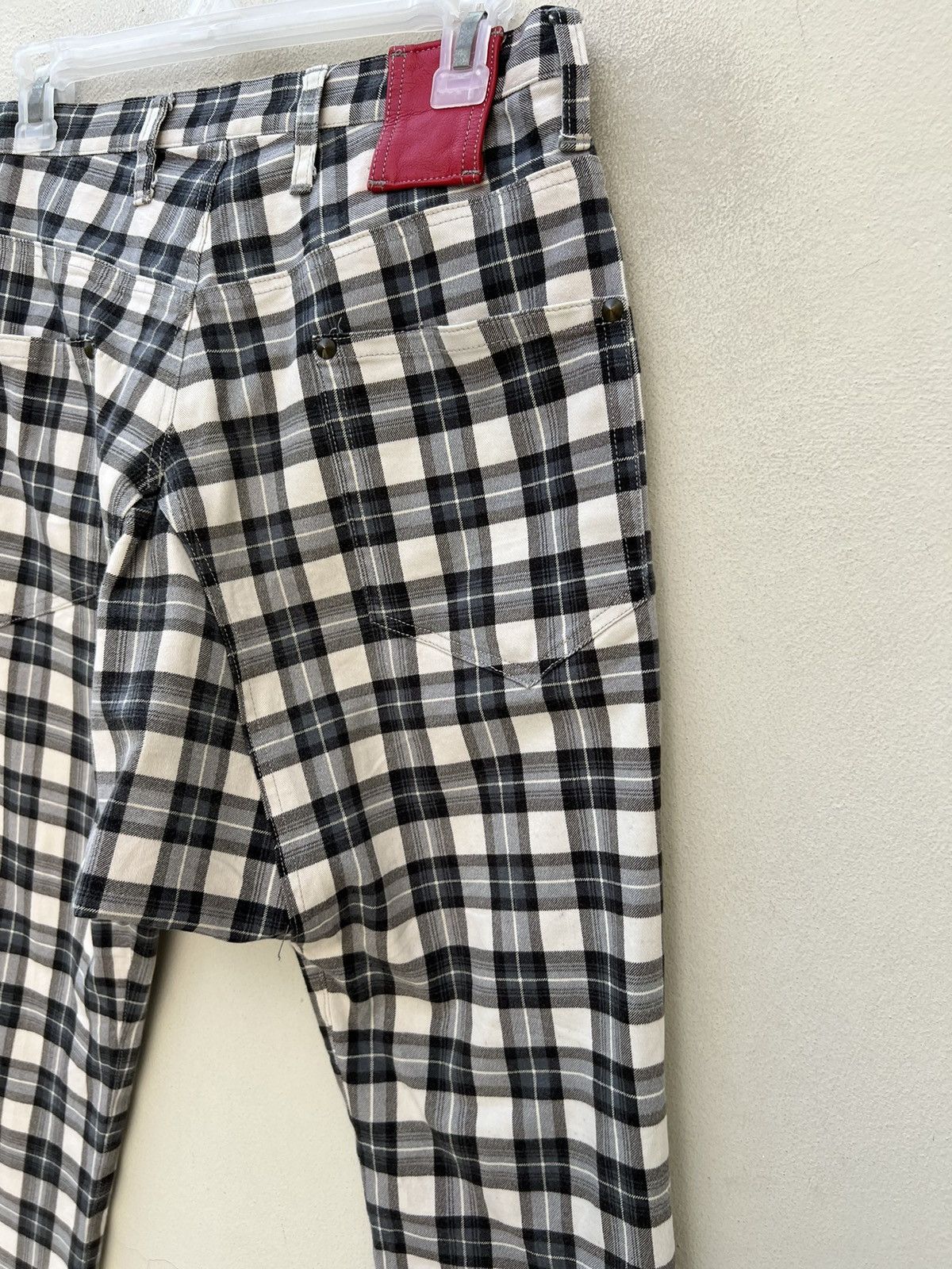 Japanese Brand Vintage Milk Boy Japan Tartan Checks Stretch Trouser Pant Size US 29 - 19 Thumbnail