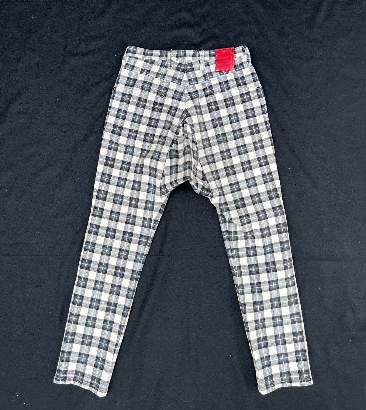 Japanese Brand Vintage Milk Boy Japan Tartan Checks Stretch Trouser Pant Size US 29 - 5 Thumbnail