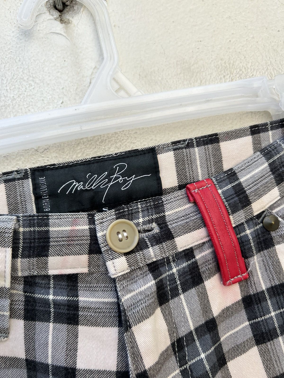 Japanese Brand Vintage Milk Boy Japan Tartan Checks Stretch Trouser Pant Size US 29 - 8 Thumbnail